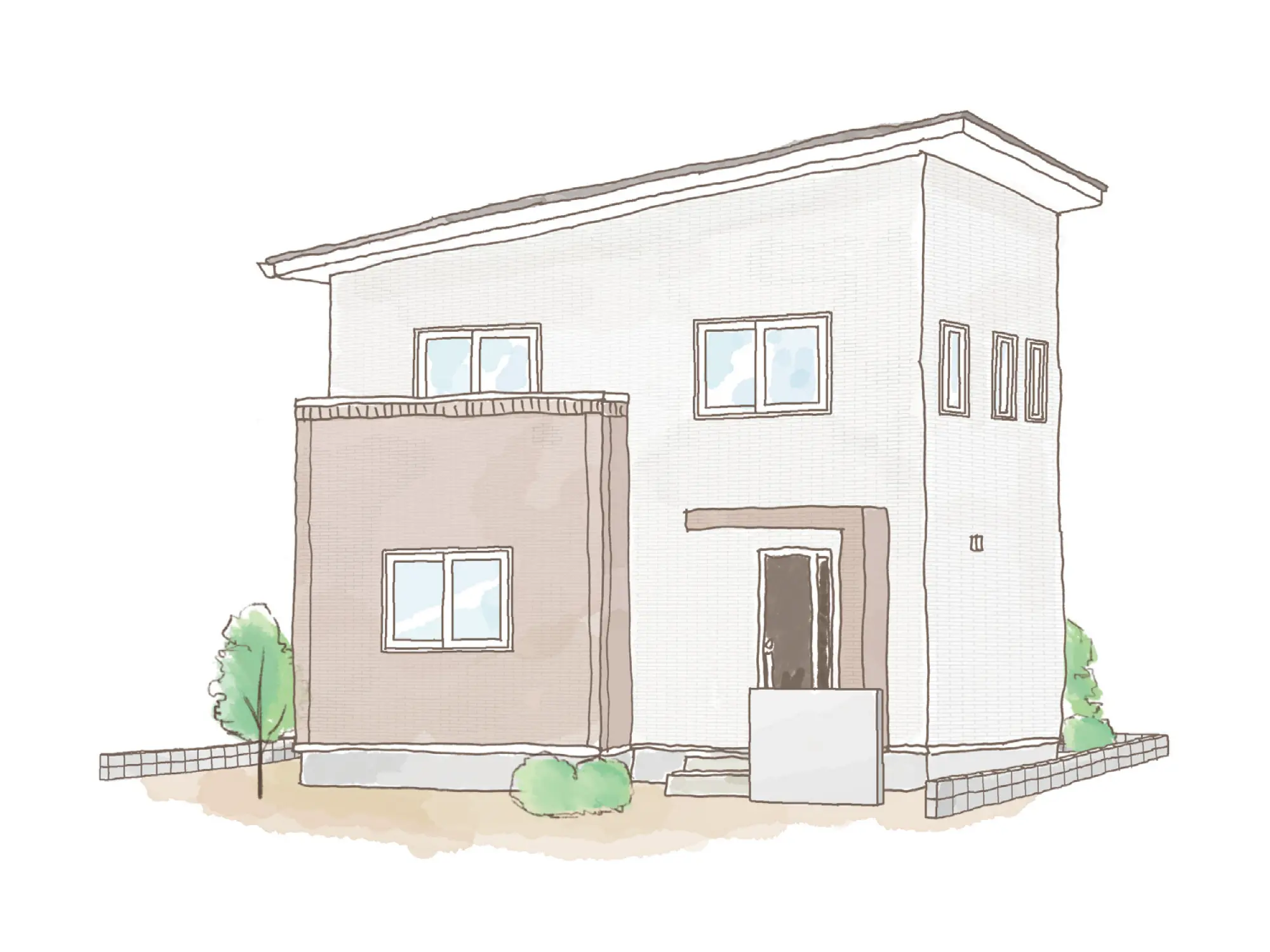 一条のハグミーE29-4040-0002の2階建て立面図|東西3LDKでウォークインクローゼット・シューズクローク・耐水害仕様 変更可能プランのプラン間取り