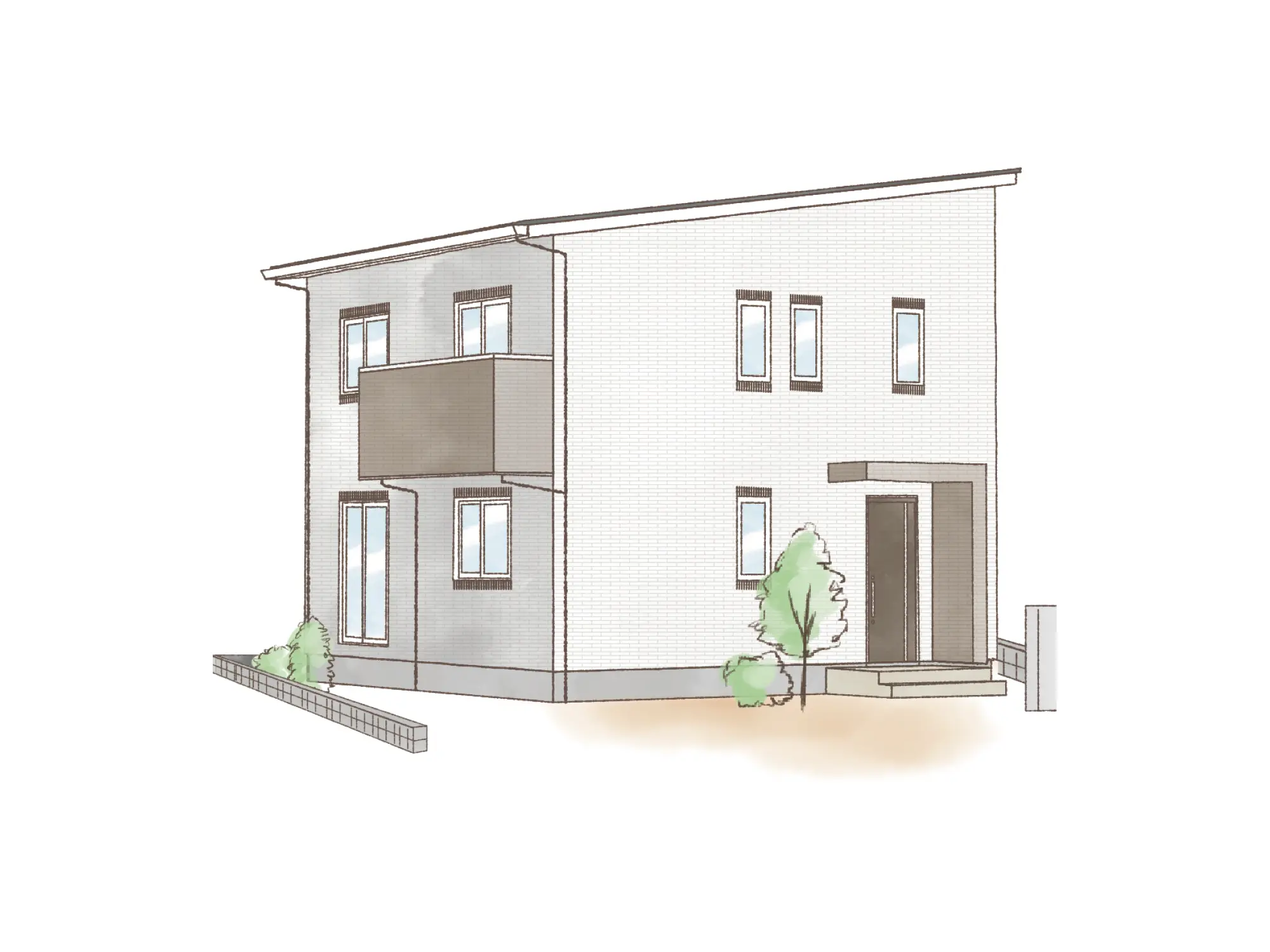 一条のハグミーE32-4040-0003の2階建て立面図|東西3LDKでリビング階段・ウォークインクローゼット・シューズクローク・耐水害仕様 変更可能プランのプラン間取り