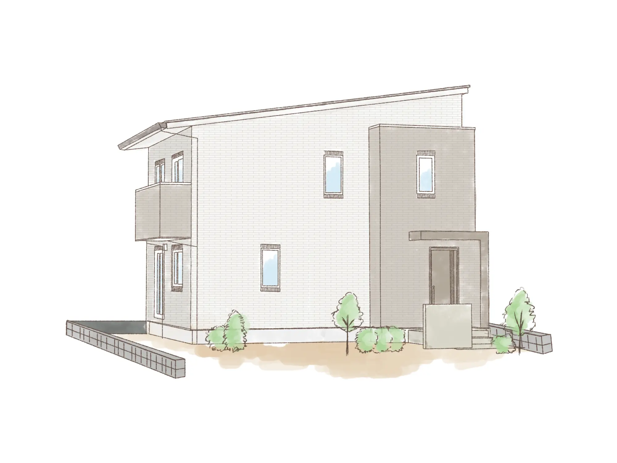 一条のハグミーE32-4540-0001の2階建て立面図|東西3LDKで吹き抜け・ウォークインクローゼット・シューズクローク・耐水害仕様 変更可能プランのプラン間取り