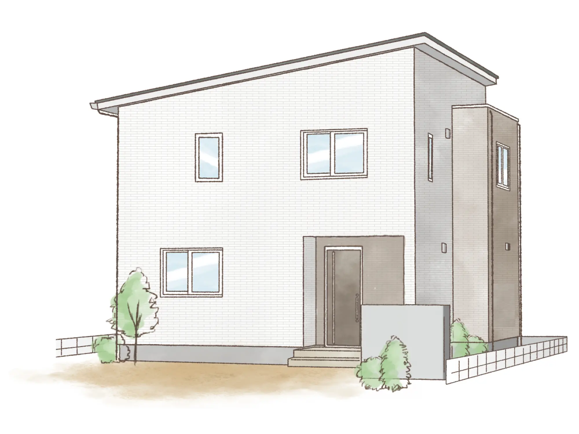 一条のハグミーE32-4540-0002の2階建て立面図|東西3LDKで吹き抜け・ウォークインクローゼット・シューズクロークのプラン間取り