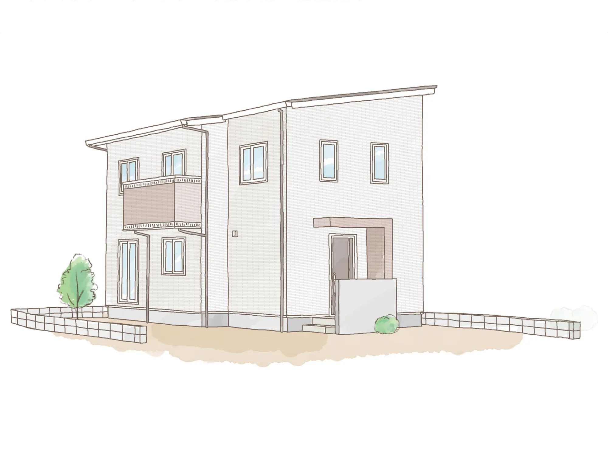 一条のハグミーE33-3060-0001の2階建て立面図|東西3LDKで吹き抜け・ウォークインクローゼット・シューズクローク・耐水害仕様 変更可能プランのプラン間取り