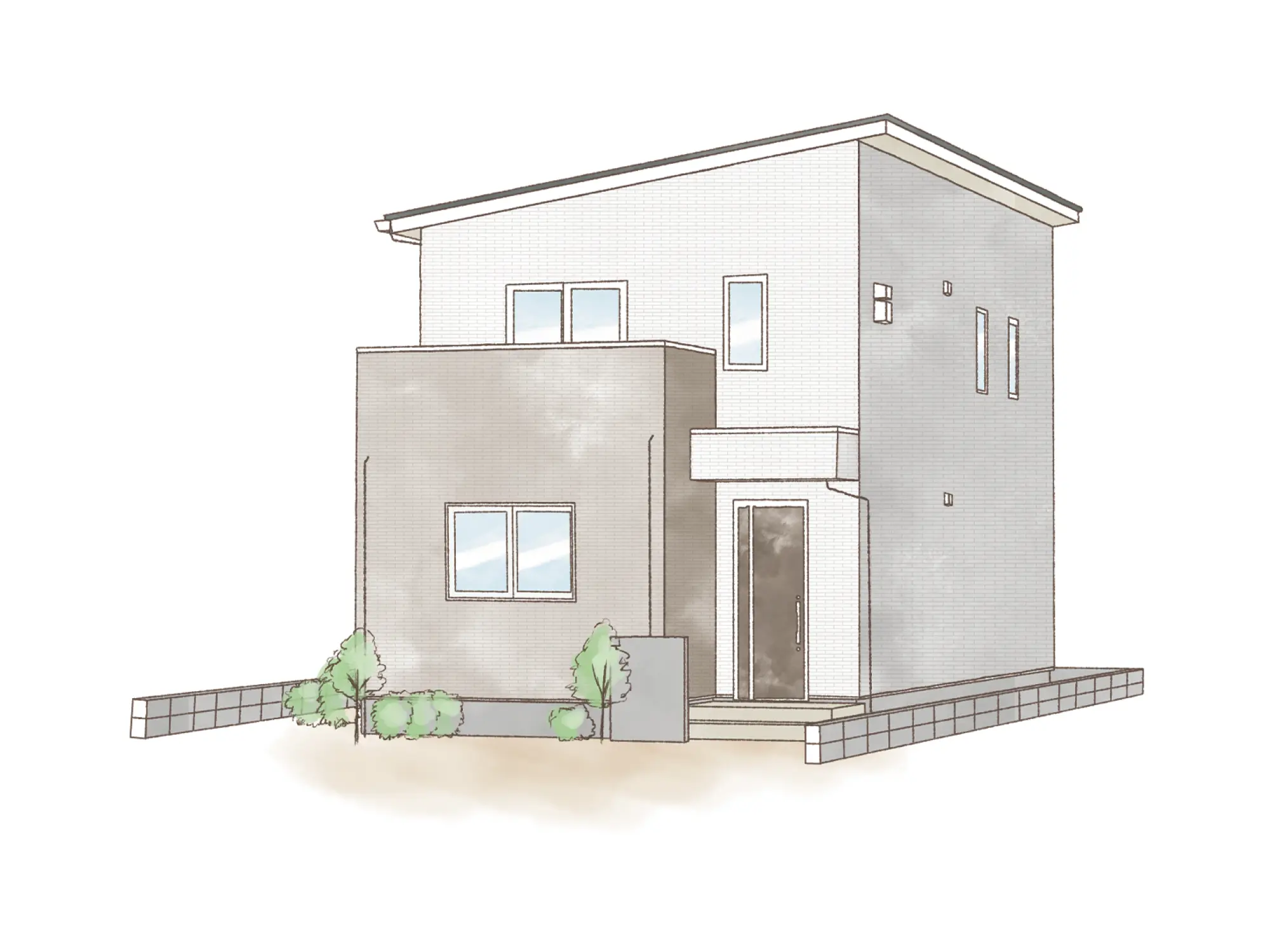 一条のハグミーE36-3065-0001の2階建て立面図|東西4LDKでリビング階段・ウォークインクローゼット・シューズクローク・和室のプラン間取り