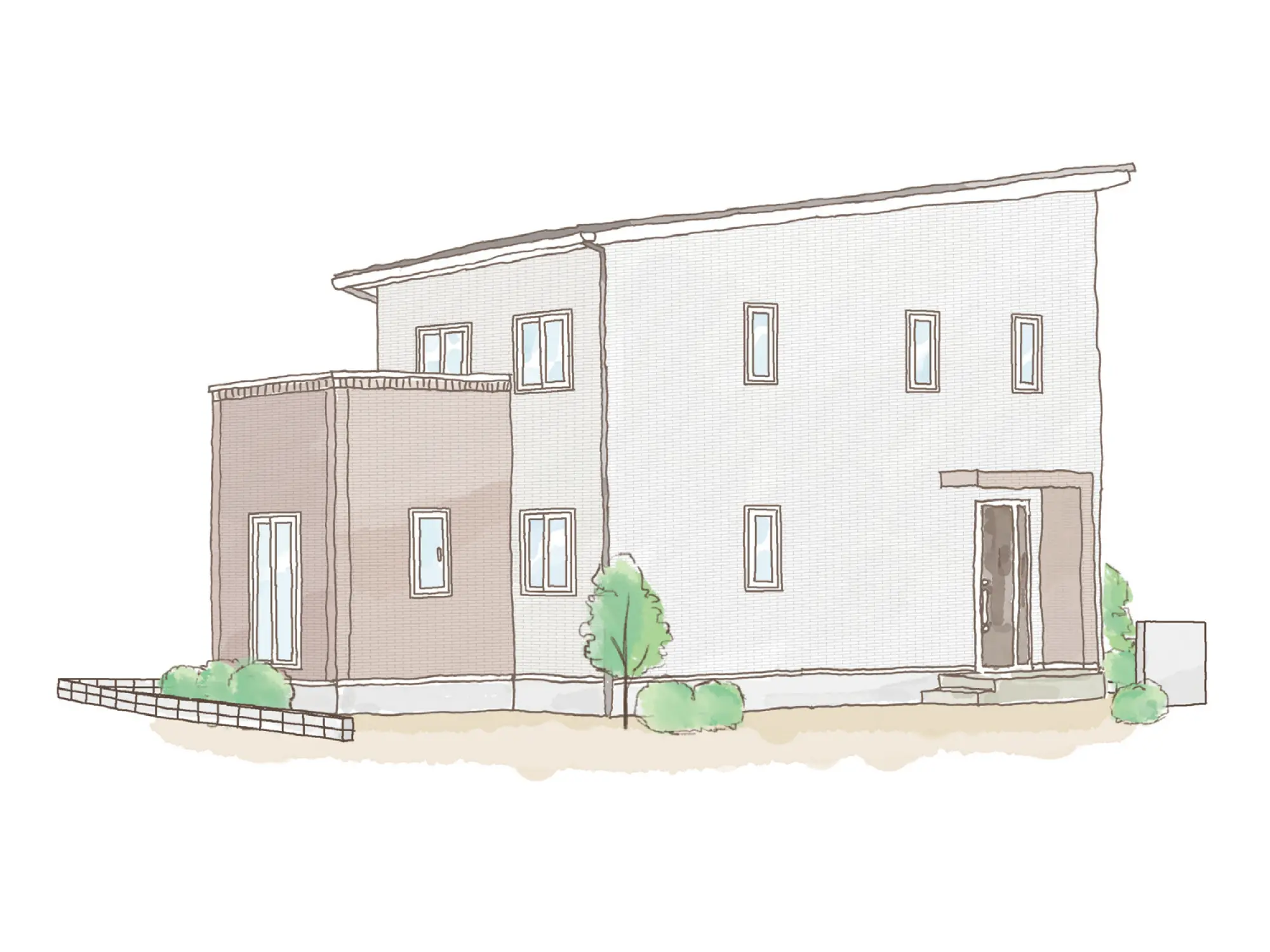 一条のハグミーE36-6035-0002の2階建て立面図|東西4LDKでウォークインクローゼット・シューズクローク・和室・耐水害仕様 変更可能プランのプラン間取り