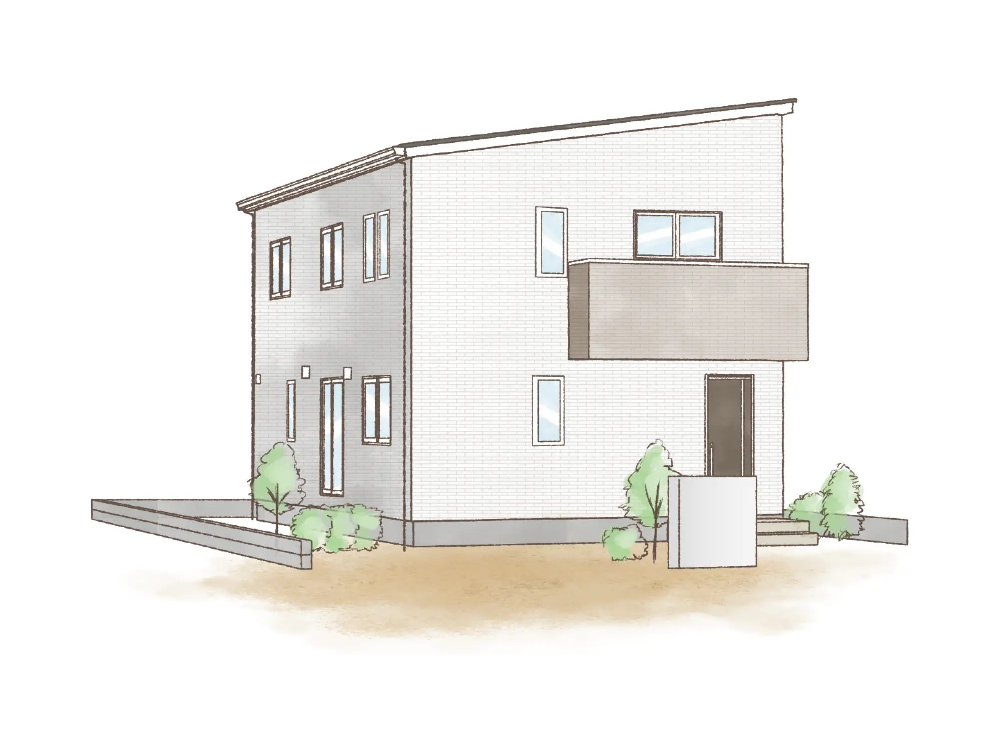 一条のハグミーE37-3555-0001の2階建て立面図|東西4LDKで吹き抜け・リビング階段・ウォークインクローゼット・シューズクローク・和室のプラン間取り