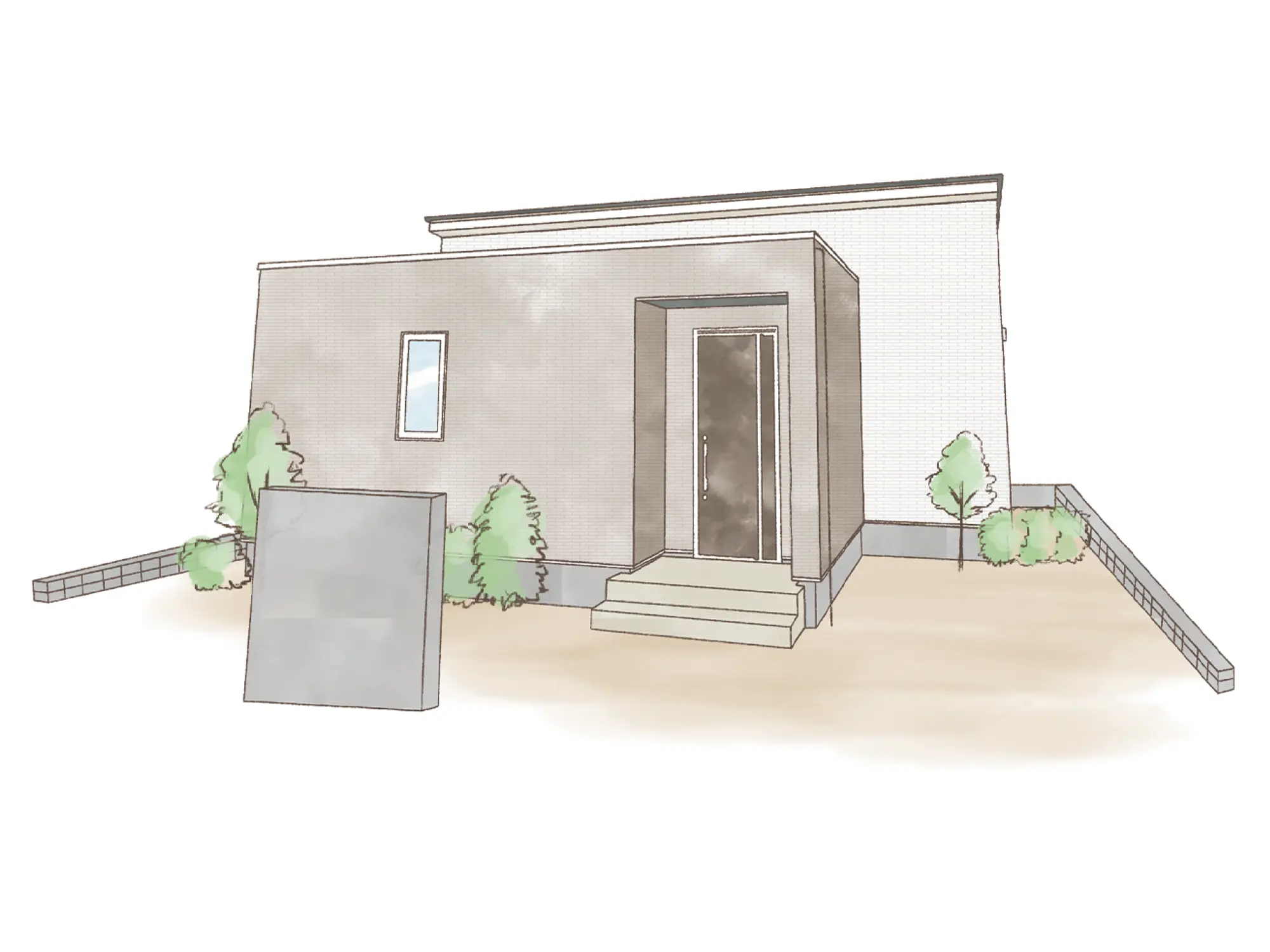 一条のハグミーN25-4560-0002の平屋立面図|北2LDKでウォークインクローゼット・シューズクローク・耐水害仕様 変更可能プランのプラン間取り