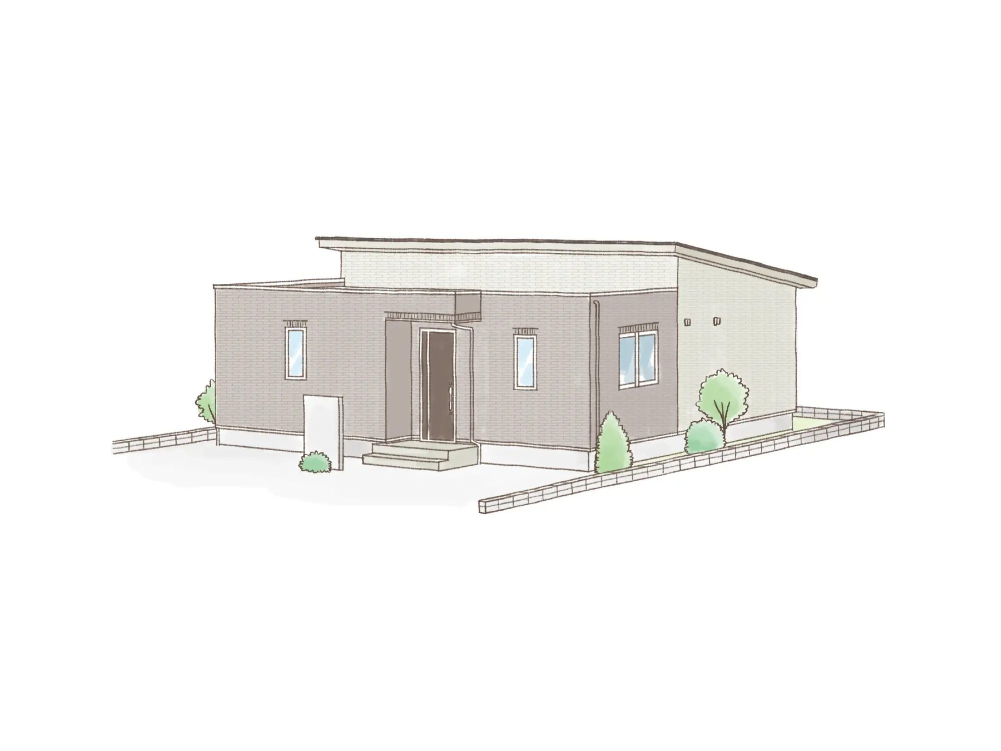 一条のハグミーN26-5055-0003の平屋立面図|北3LDKでウォークインクローゼット・シューズクローク・耐水害仕様 変更可能プランのプラン間取り