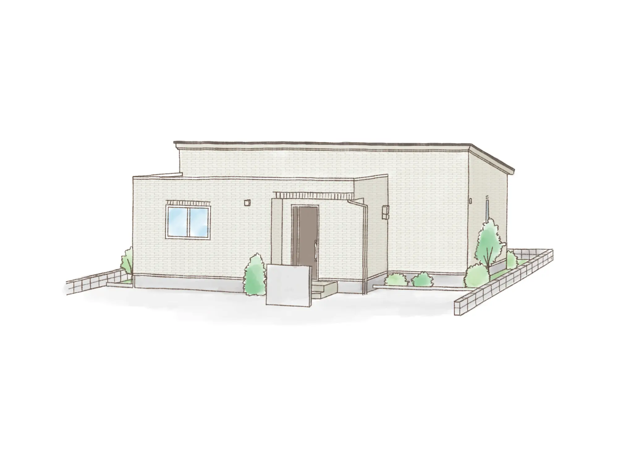 一条のハグミーN26-5555-0004の平屋立面図|北3LDKでシューズクローク・耐水害仕様 変更可能プランのプラン間取り