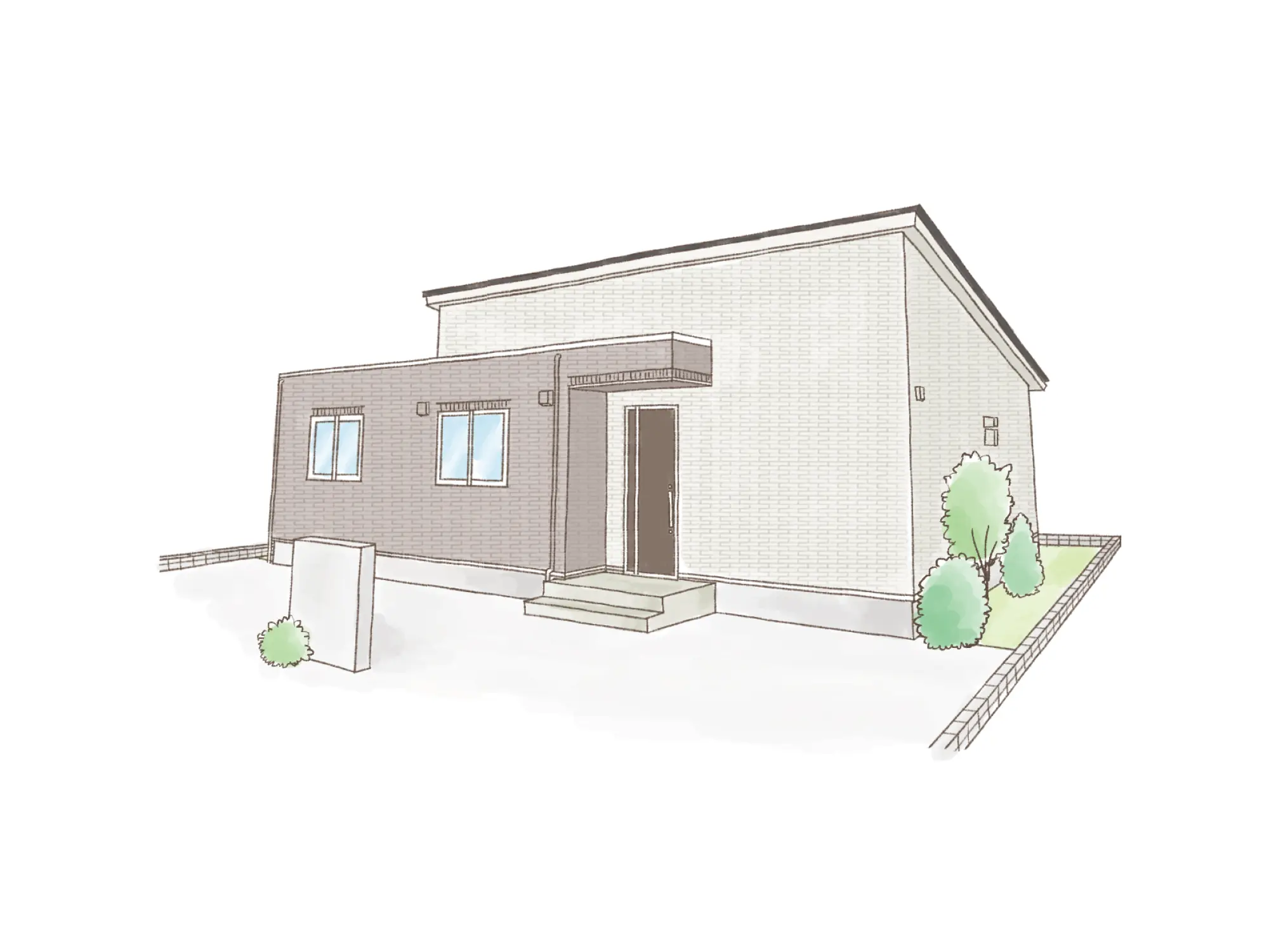 一条のハグミーN27-6550-0003の平屋立面図|北3LDKでウォークインクローゼット・シューズクロークのプラン間取り