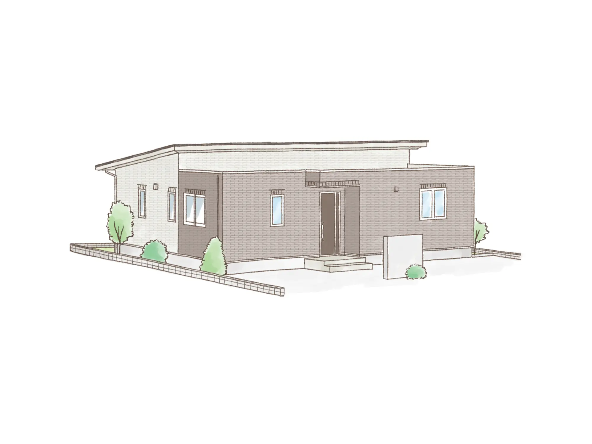 一条のハグミーN28-6050-0003の平屋立面図|北3LDKでウォークインクローゼット・シューズクローク・耐水害仕様 変更可能プランのプラン間取り