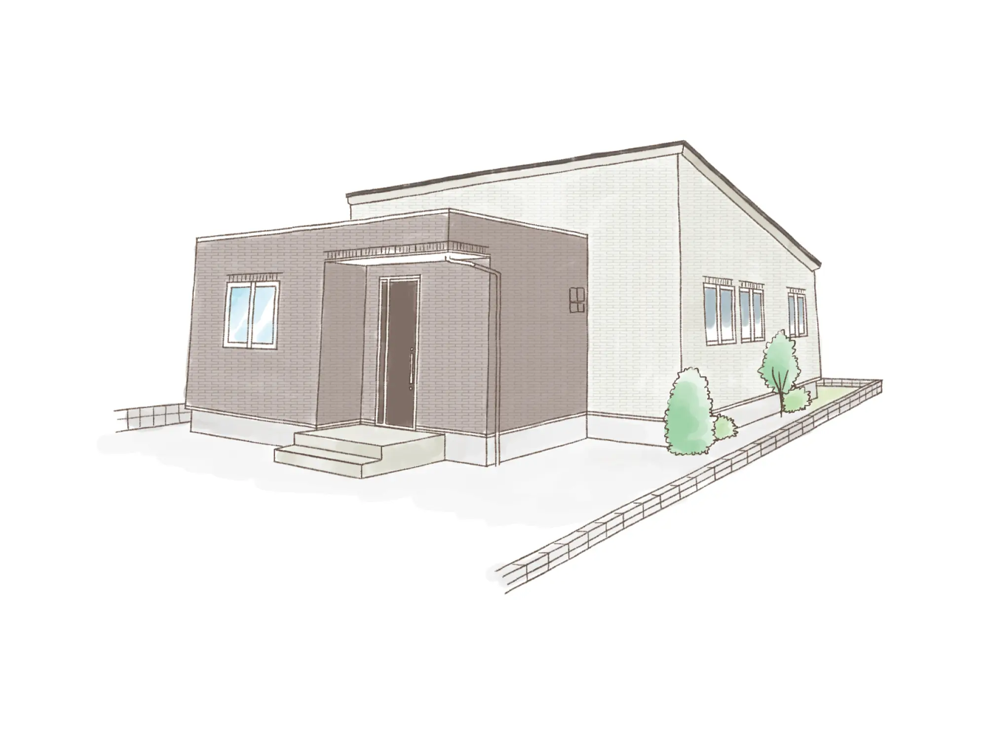 一条のハグミーN29-4570-0001の平屋立面図|北3LDKでウォークインクローゼット・シューズクロークのプラン間取り