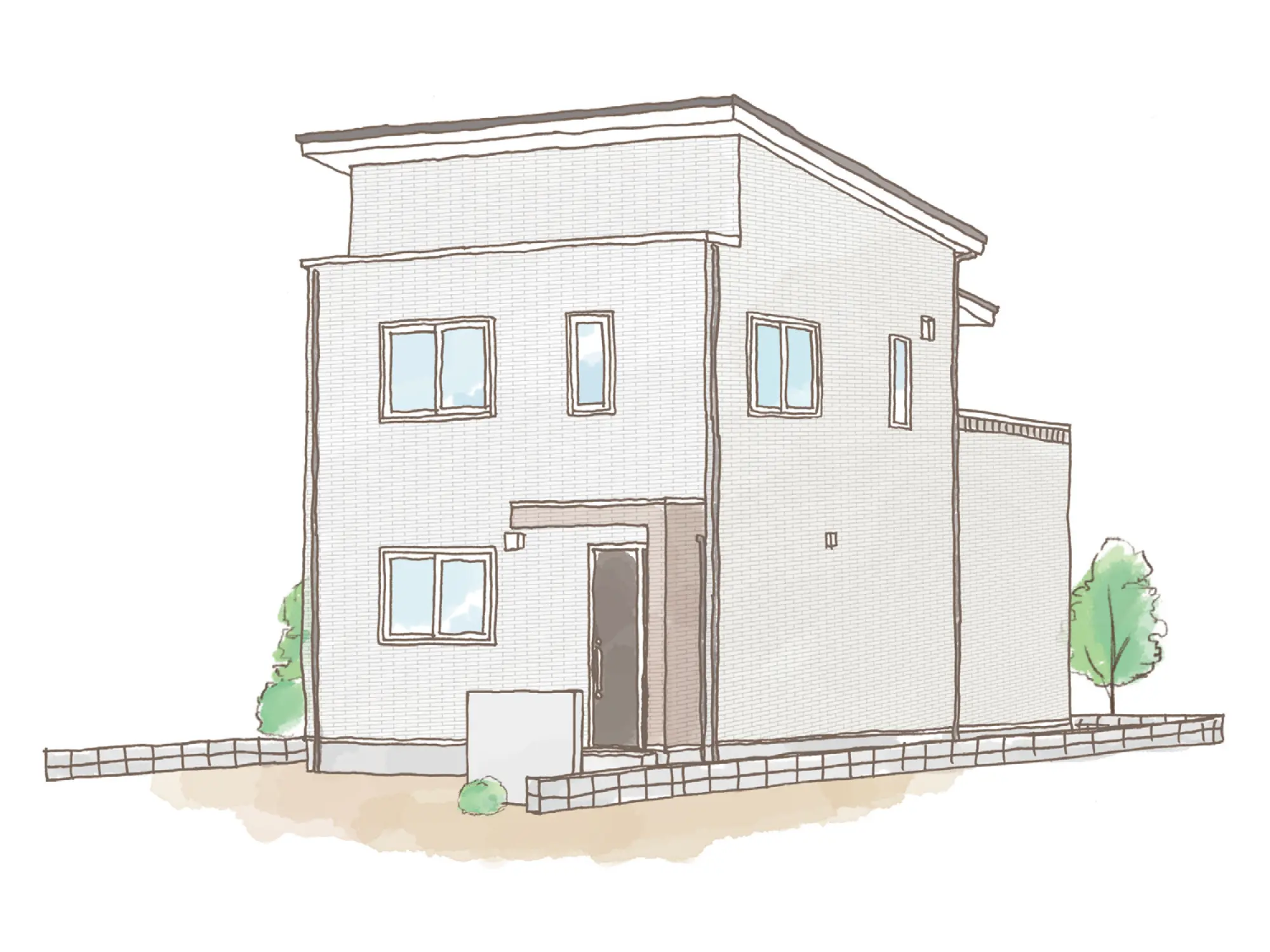 一条のハグミーN32-3055-0003の2階建て立面図|北3LDKでリビング階段・ウォークインクローゼット・和室・耐水害仕様 変更可能プランのプラン間取り