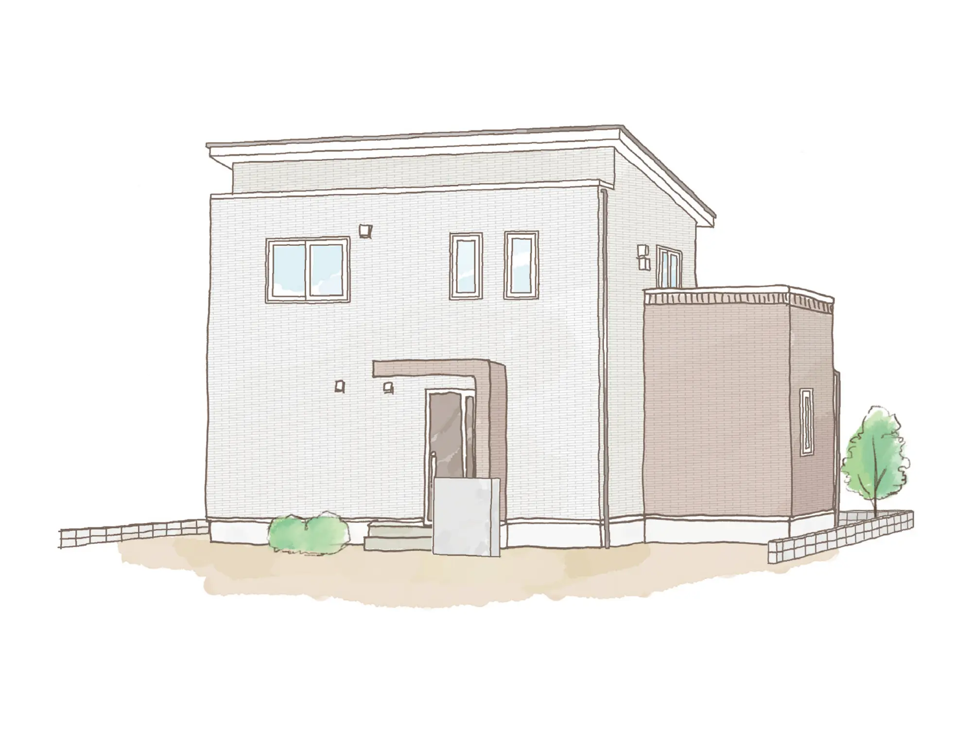 一条のハグミーN32-5535-0002の2階建て立面図|北4LDKでウォークインクローゼット・和室のプラン間取り