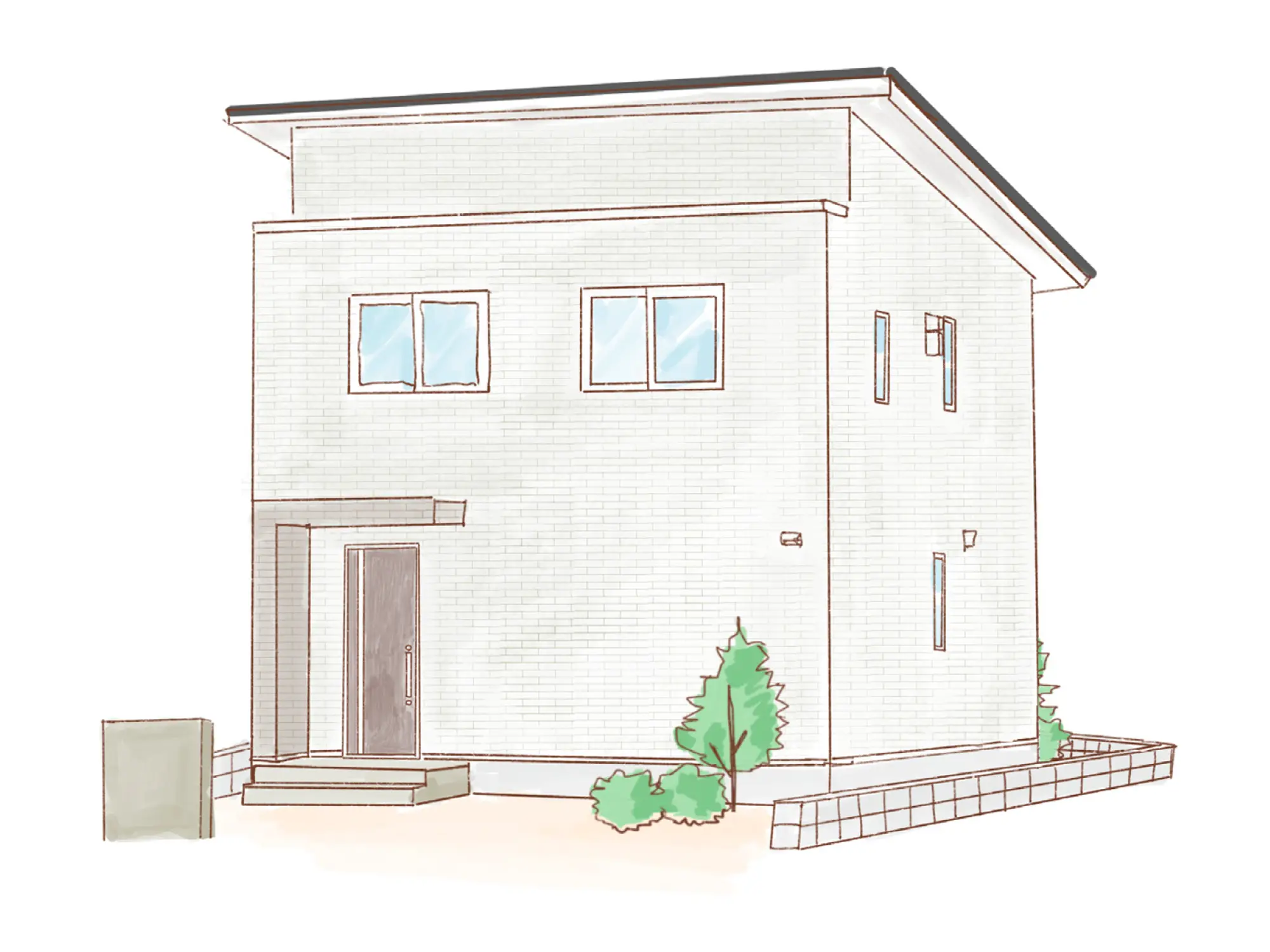 一条のハグミーN34-3550-0005の2階建て立面図|北3LDKでウォークインクローゼット・シューズクローク・耐水害仕様 変更可能プランのプラン間取り