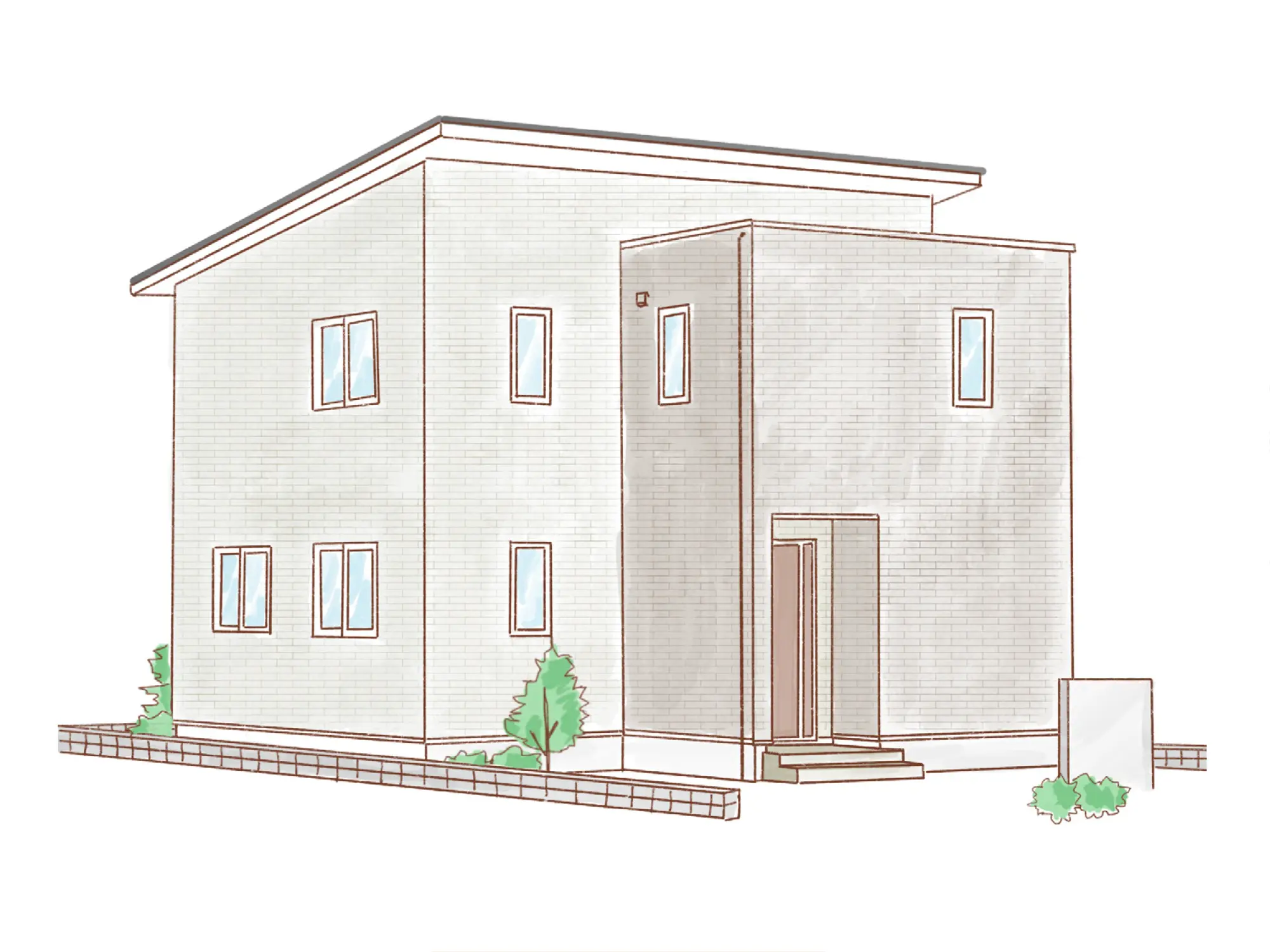 一条のハグミーN35-4050-0006の2階建て立面図|北4LDKで吹き抜け・ウォークインクローゼット・シューズクローク・和室のプラン間取り