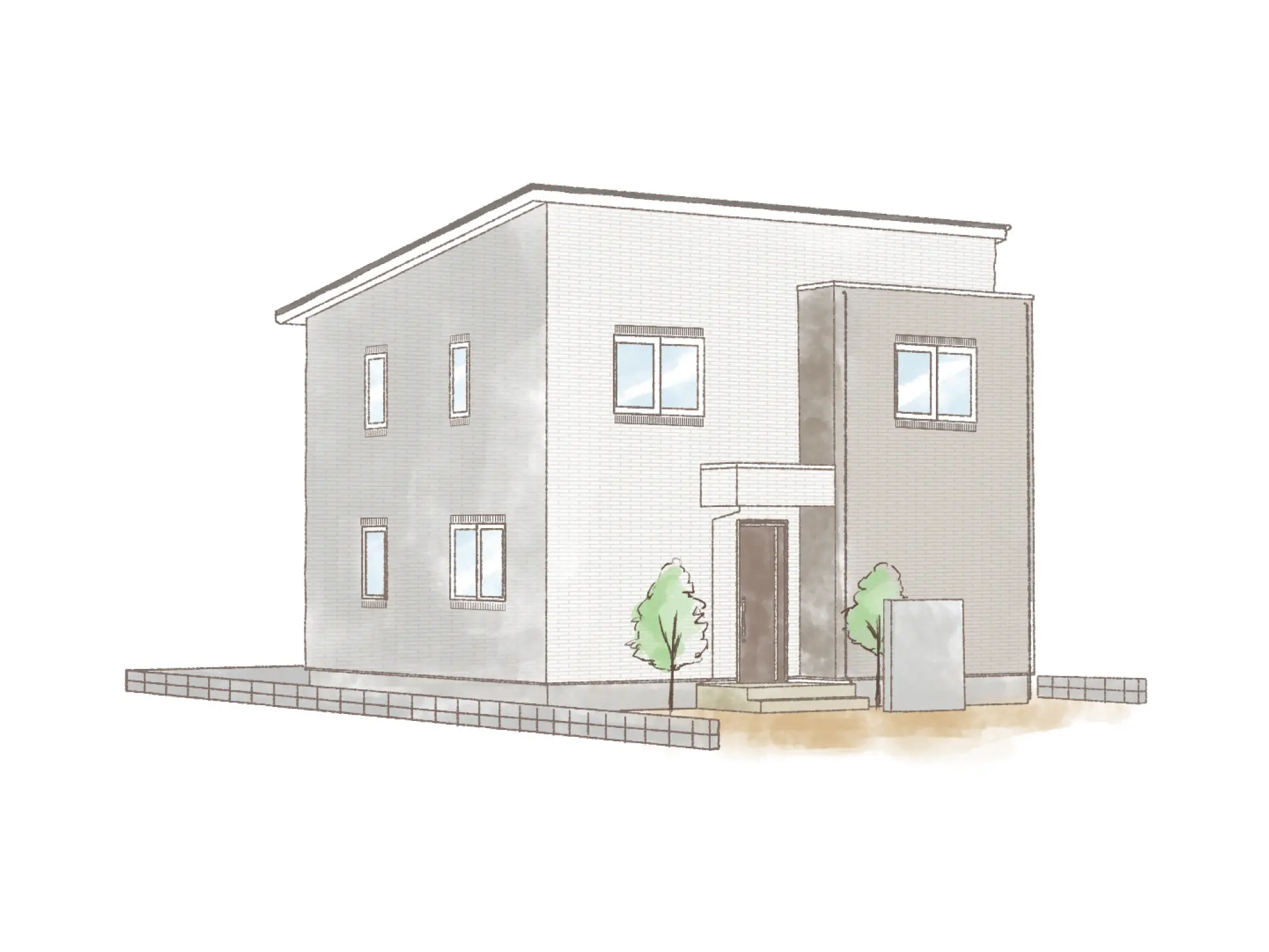 一条のハグミーN37-4545-0001の2階建て立面図|北4LDKで吹き抜け・ウォークインクローゼット・シューズクローク・和室・耐水害仕様 変更可能プランのプラン間取り