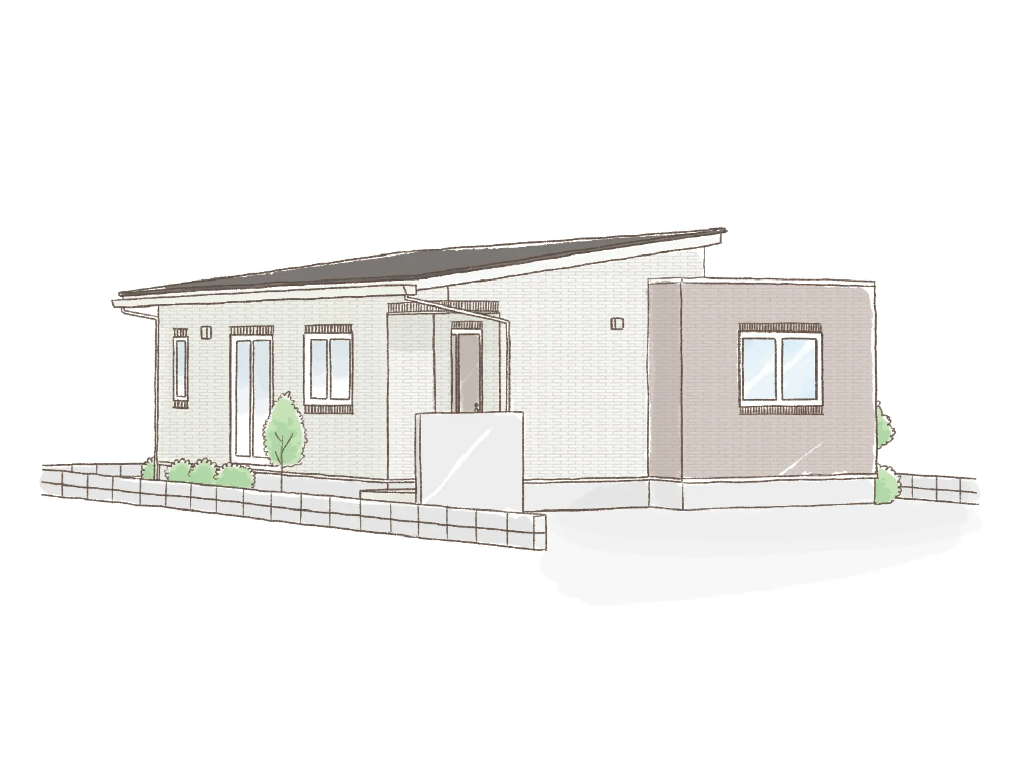 一条のハグミーS22-4060-0001の平屋立面図|南3LDKで耐水害仕様 変更可能プランのプラン間取り