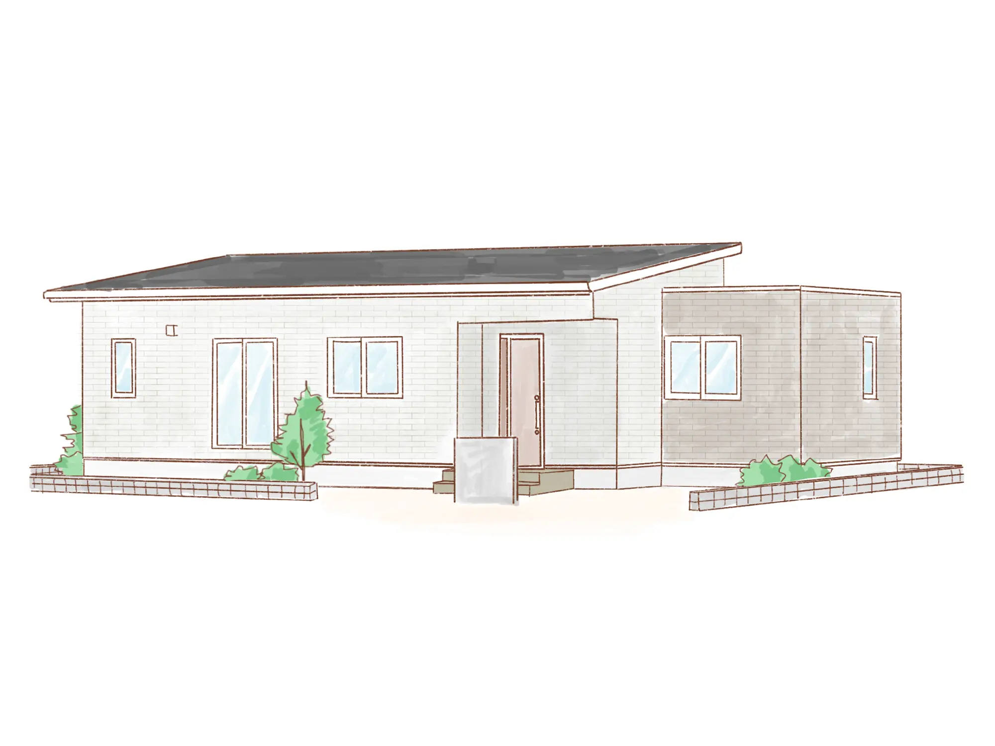 一条のハグミーS27-7540-0003の平屋立面図|南3LDKでウォークインクローゼット・シューズクロークのプラン間取り
