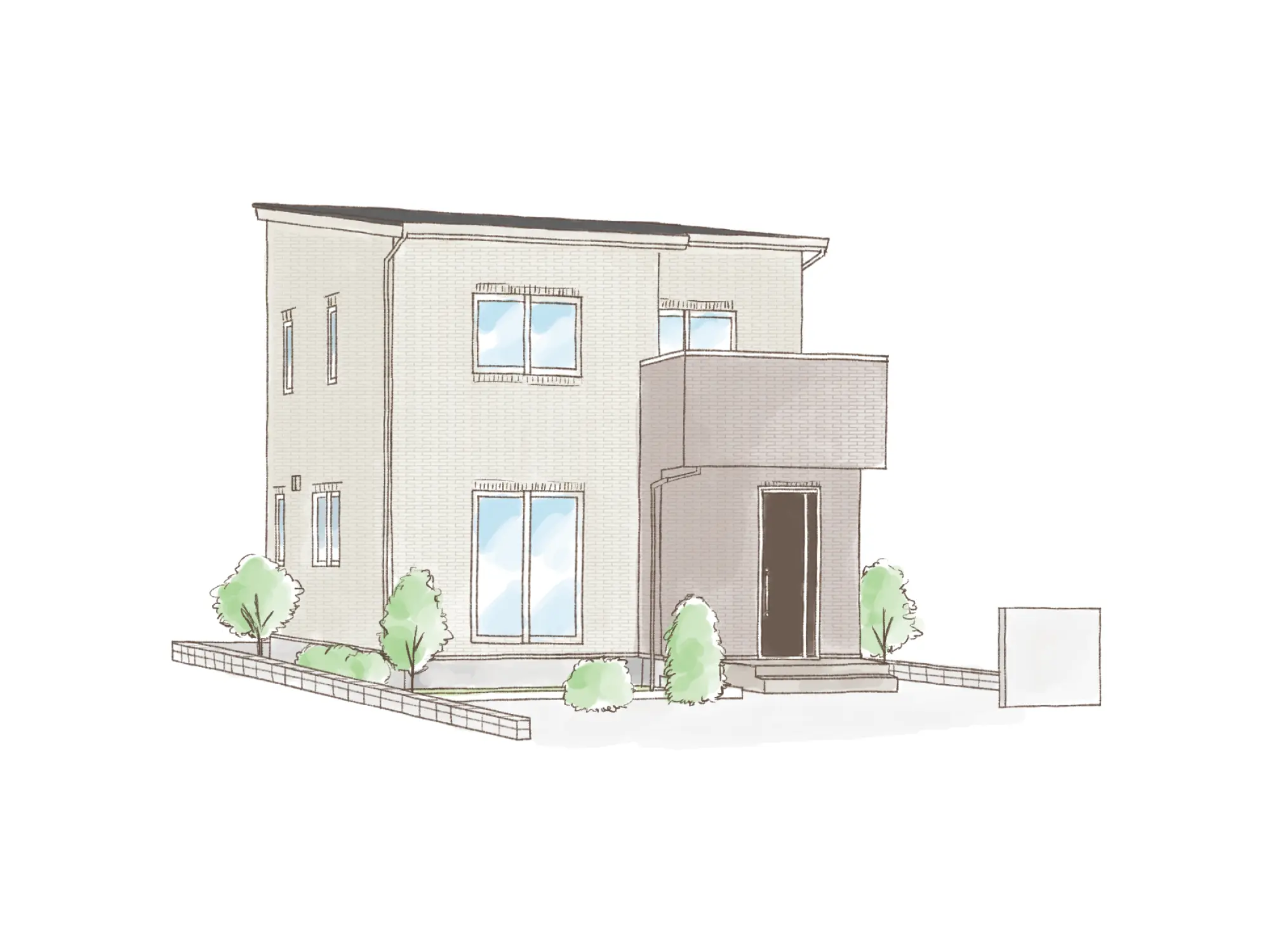 一条のハグミーS29-3545-0002の2階建て立面図|南3LDKでシューズクローク・耐水害仕様 変更可能プランのプラン間取り