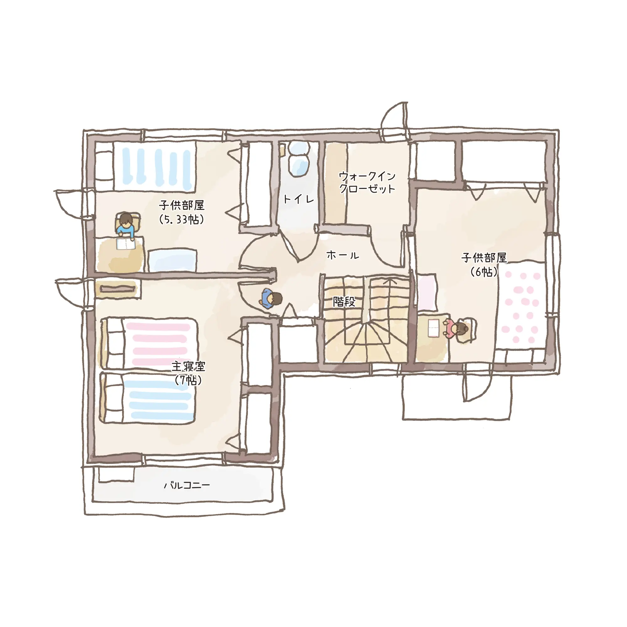 一条のハグミーS30-5040-0003の2階平面図|南3LDKでウォークインクローゼット・シューズクローク・耐水害仕様 変更可能プランのプラン間取り