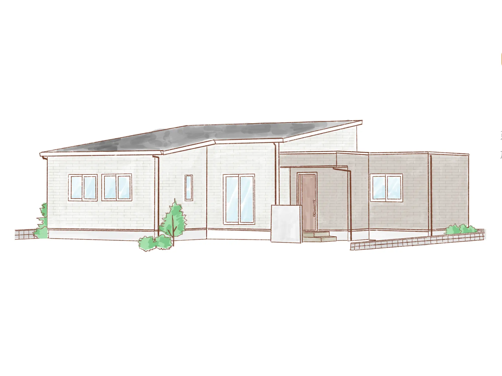 一条のハグミーS31-8055-0001の平屋立面図|南4LDKでウォークインクローゼット・シューズクローク・和室・耐水害仕様 変更可能プランのプラン間取り