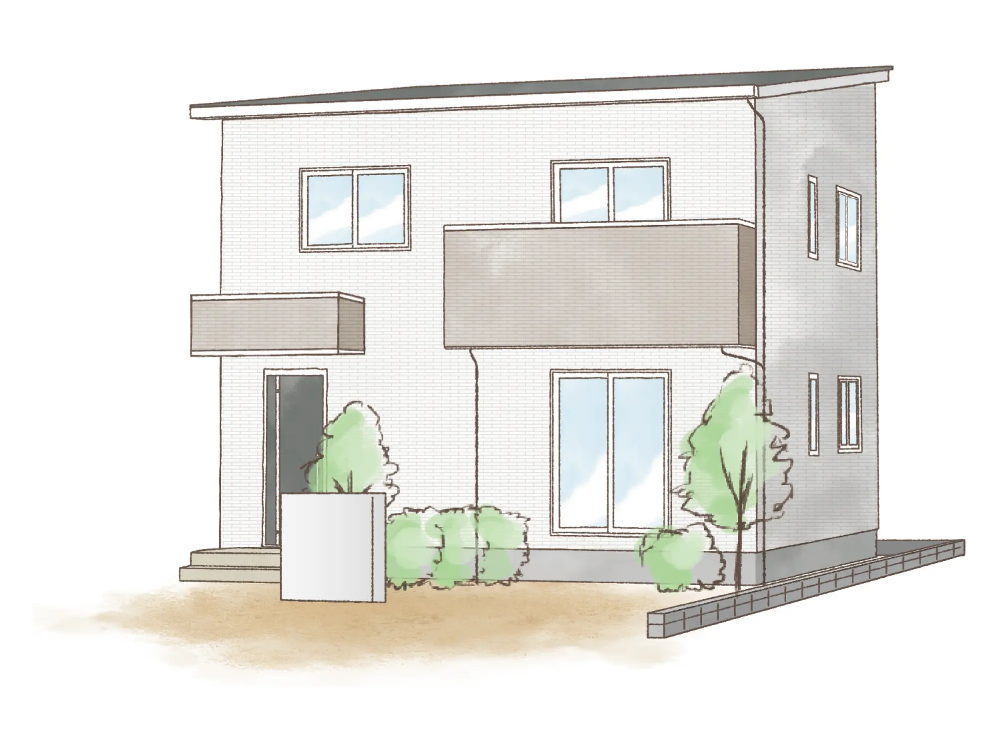 一条のハグミーS32-4040-0002の2階建て立面図|南3LDKでリビング階段・ウォークインクローゼット・シューズクローク・耐水害仕様 変更可能プランのプラン間取り