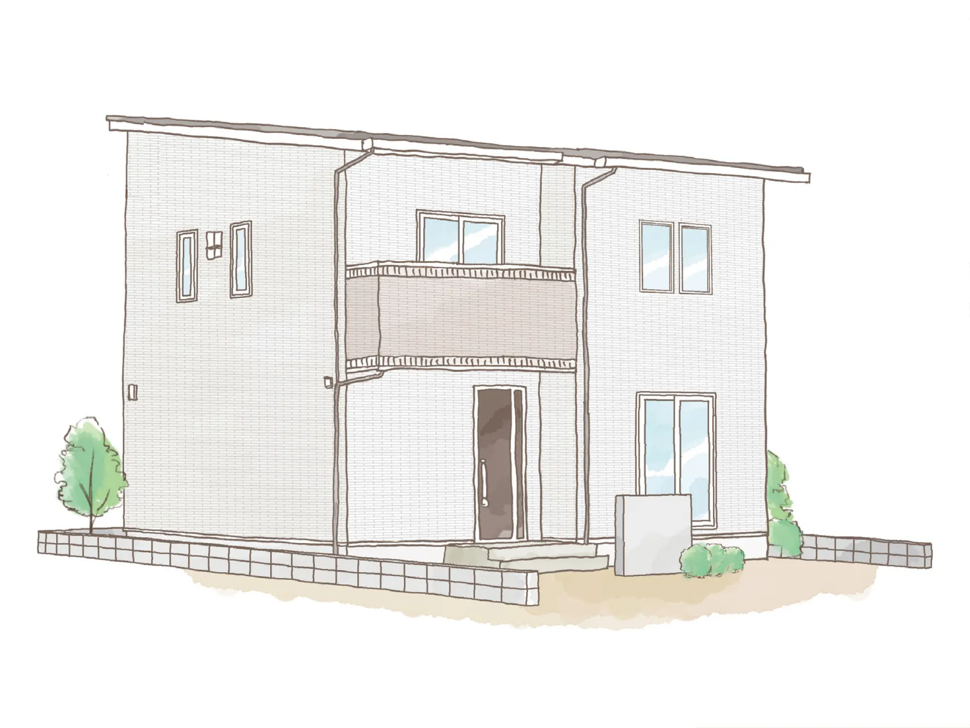 一条のハグミーS33-4045-0003の2階建て立面図|南3LDKで吹き抜け・リビング階段・ウォークインクローゼット・シューズクローク・耐水害仕様 変更可能プランのプラン間取り