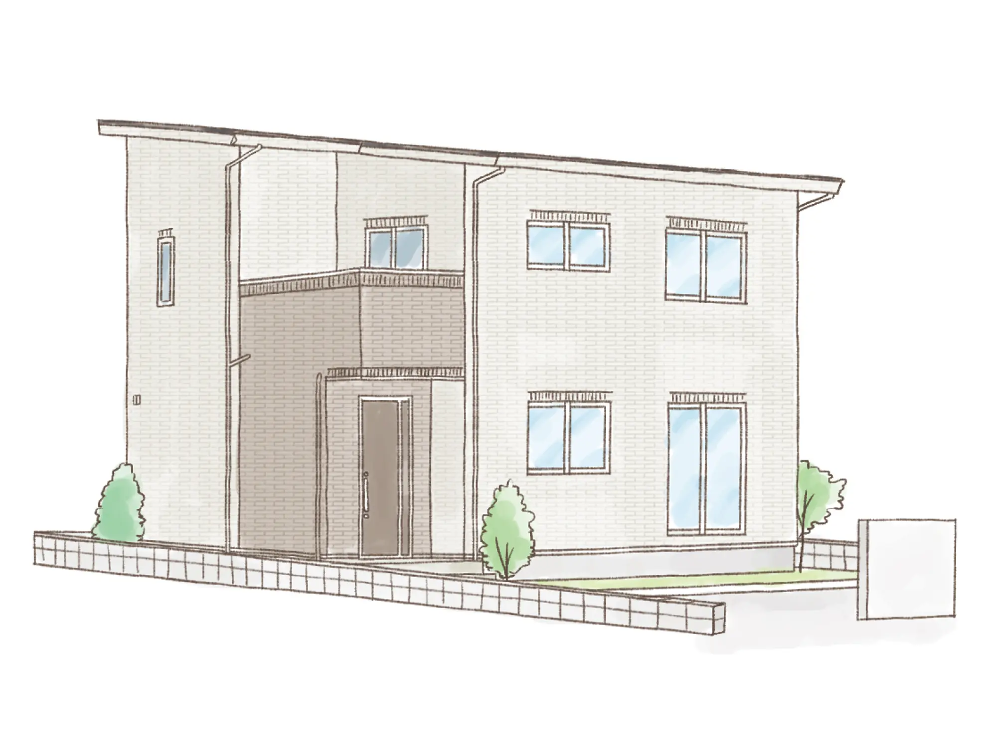 一条のハグミーS33-4540-0005の2階建て立面図|南4LDKで吹き抜け・和室・耐水害仕様 変更可能プランのプラン間取り