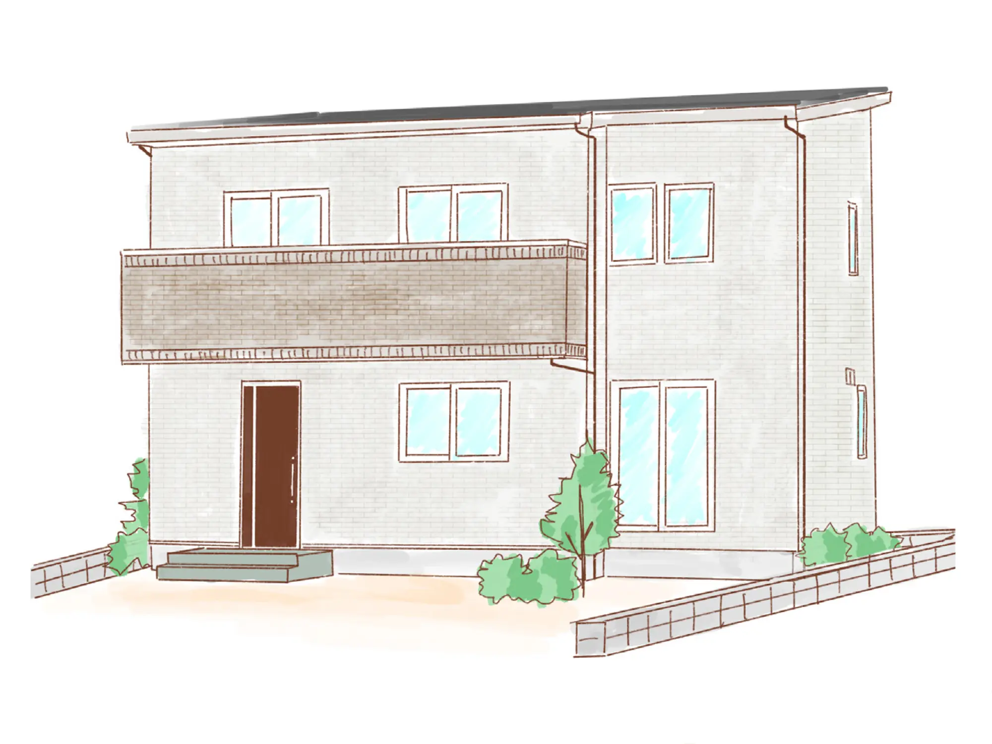 一条のハグミーS33-5035-0002の2階建て立面図|南3LDKで吹き抜け・ウォークインクローゼット・シューズクロークのプラン間取り