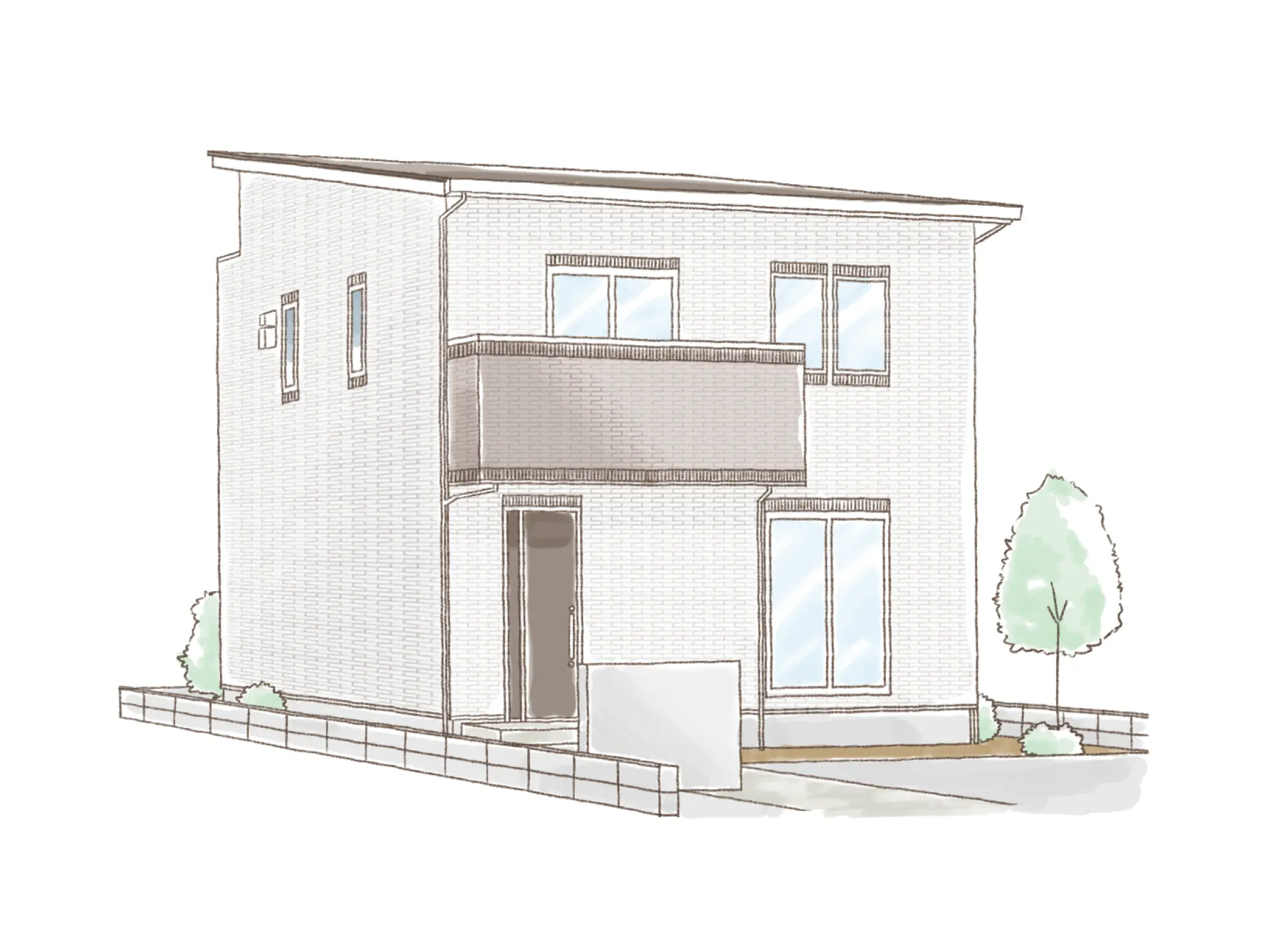 一条のハグミーS34-3550-0003の2階建て立面図|南3LDKで吹き抜け・リビング階段・ウォークインクローゼット・シューズクローク・和室・耐水害仕様 変更可能プランのプラン間取り