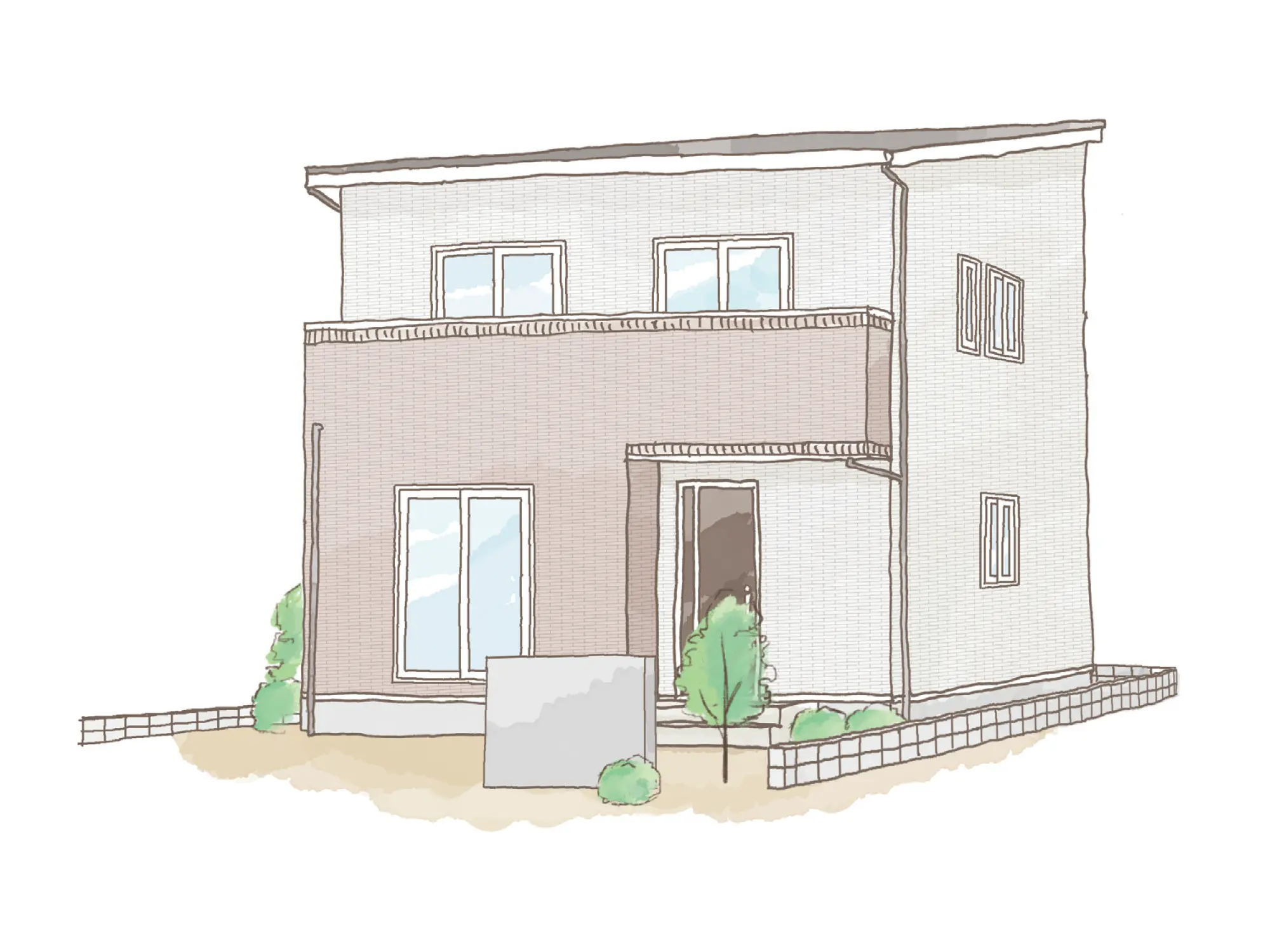 一条のハグミーS35-3555-0004の2階建て立面図|南4LDKで吹き抜け・リビング階段・ウォークインクローゼット・シューズクローク・和室・耐水害仕様 変更可能プランのプラン間取り