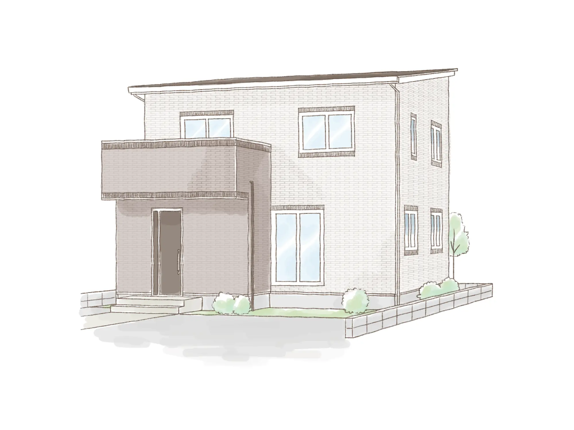 一条のハグミーS35-4050-0005の2階建て立面図|南4LDKでリビング階段・ウォークインクローゼット・シューズクローク・和室のプラン間取り