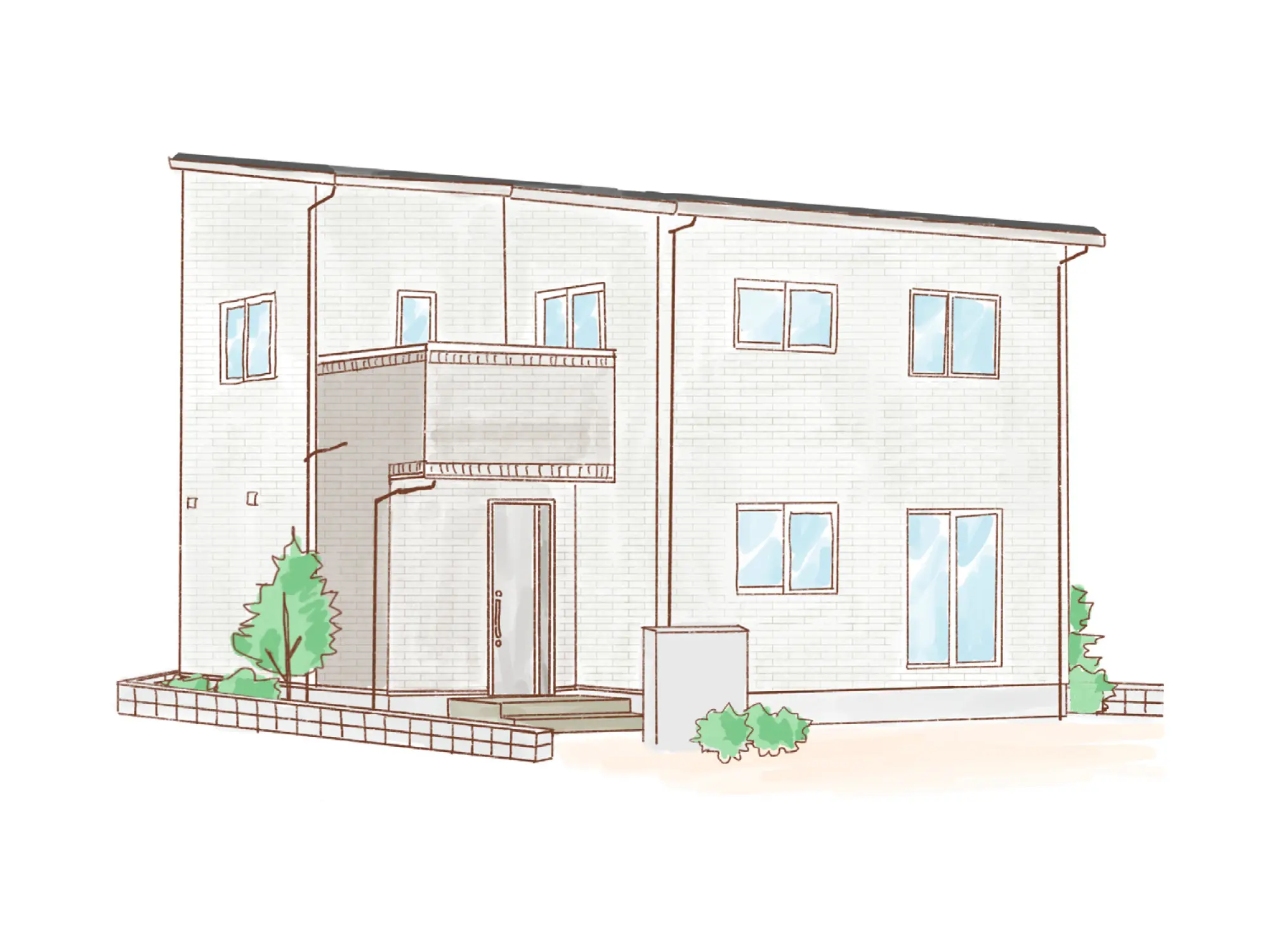 一条のハグミーS35-5040-0006の2階建て立面図|南4LDKで吹き抜け・ウォークインクローゼット・シューズクローク・和室・耐水害仕様 変更可能プランのプラン間取り