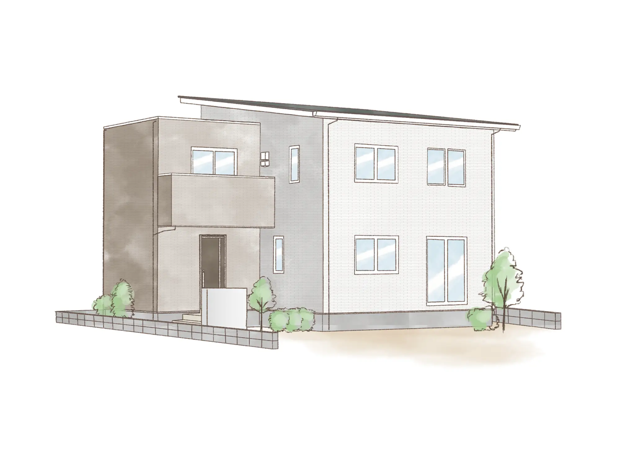 一条のハグミーS35-5540-0001の2階建て立面図|南4LDKで吹き抜け・ウォークインクローゼット・シューズクローク・和室・耐水害仕様 変更可能プランのプラン間取り