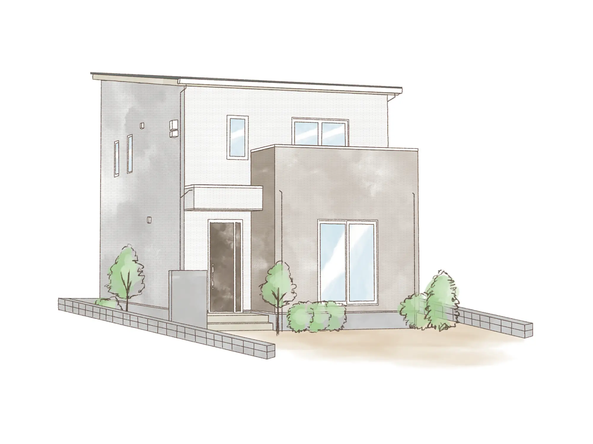 一条のハグミーS36-3065-0001の2階建て立面図|南4LDKでリビング階段・ウォークインクローゼット・シューズクローク・和室・耐水害仕様 変更可能プランのプラン間取り