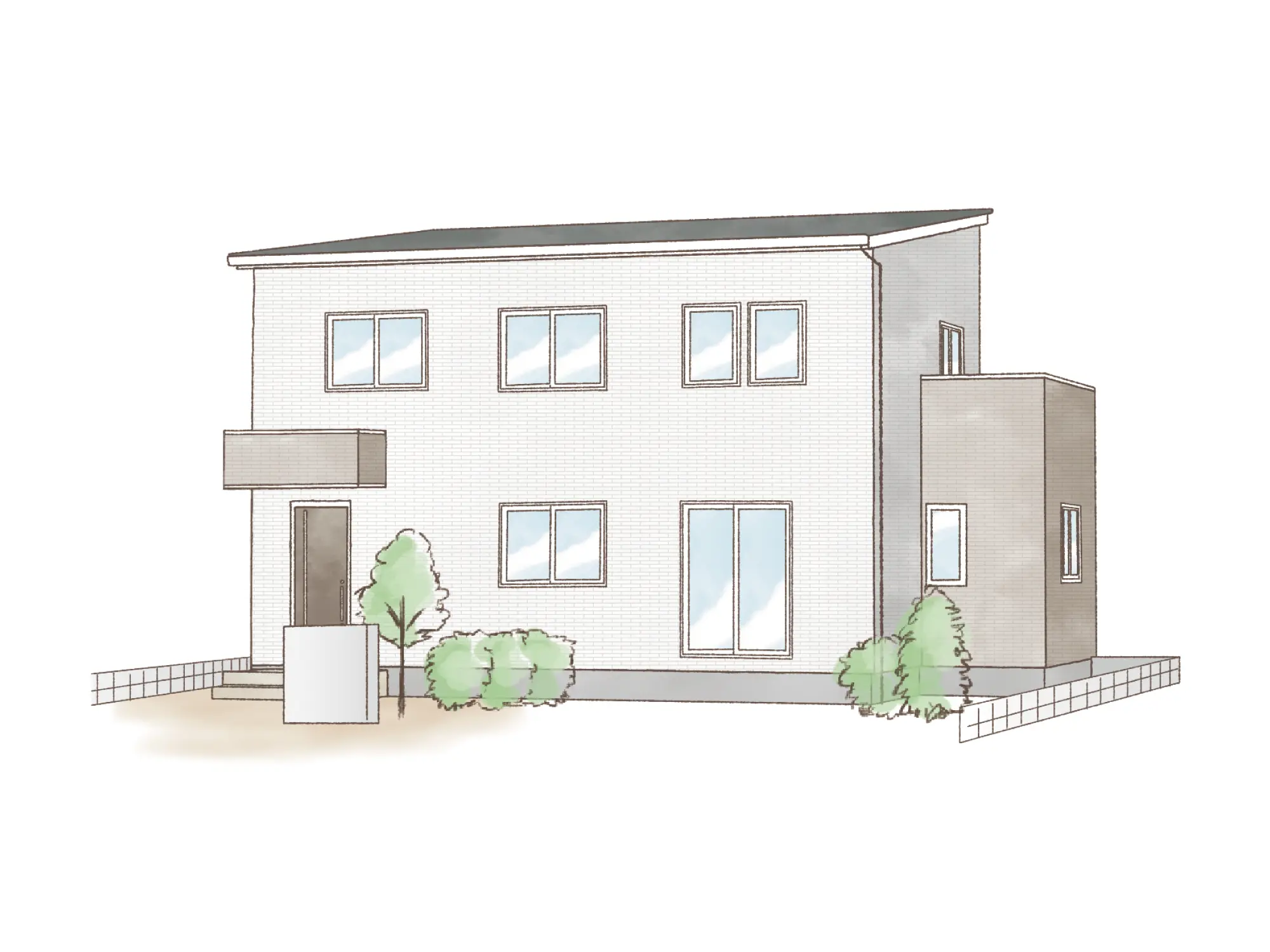 一条のハグミーS37-6035-0001の2階建て立面図|南4LDKで吹き抜け・ウォークインクローゼット・シューズクローク・和室・耐水害仕様 変更可能プランのプラン間取り