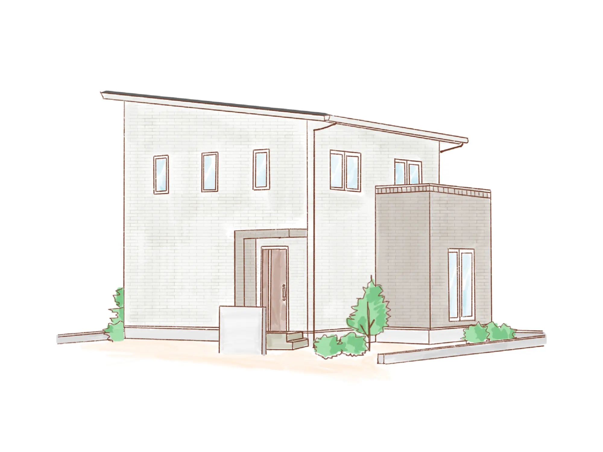 一条のハグミーW31-4540-0002の2階建て立面図|東西3LDKでウォークインクローゼット・シューズクローク・耐水害仕様 変更可能プランのプラン間取り