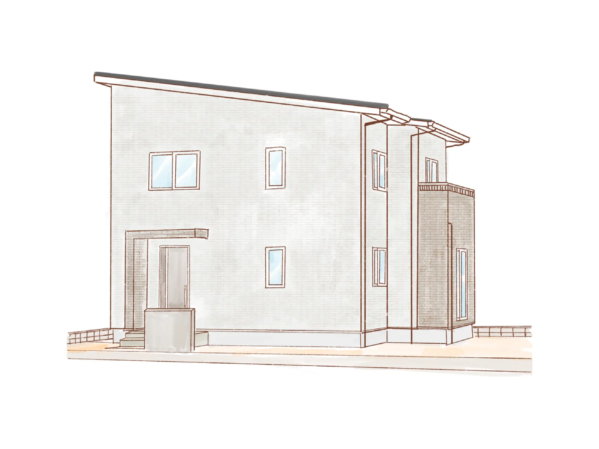 一条のハグミーW31-5035-0003の2階建て立面図|東西3LDKでウォークインクローゼット・シューズクローク・耐水害仕様 変更可能プランのプラン間取り