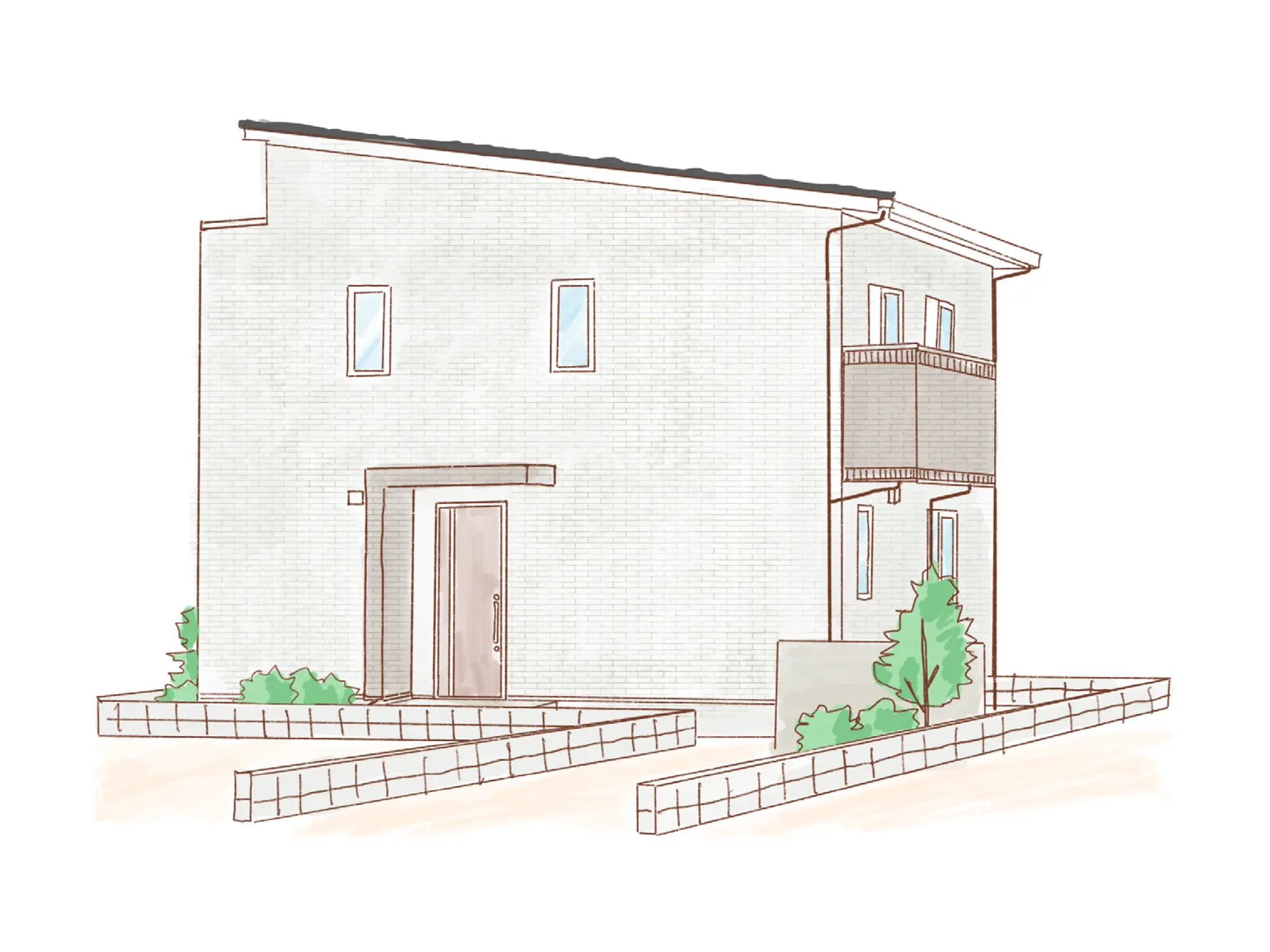 一条のハグミーW35-4540-0002の2階建て立面図|東西4LDKで吹き抜け・ウォークインクローゼット・シューズクローク・和室・耐水害仕様 変更可能プランのプラン間取り