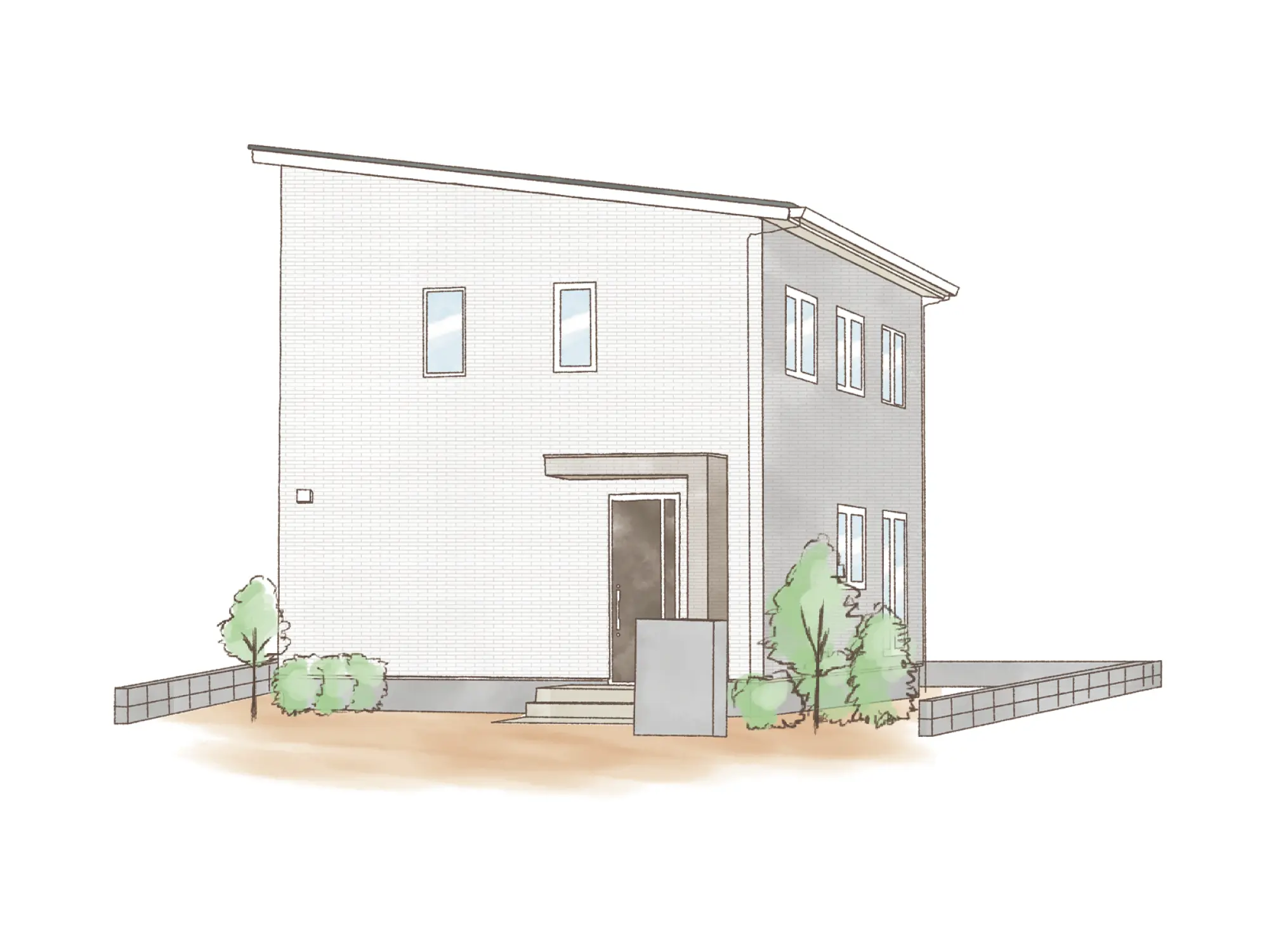 一条のハグミーW36-3560-0001の2階建て立面図|東西4LDKで吹き抜け・ウォークインクローゼット・シューズクローク・和室・耐水害仕様 変更可能プランのプラン間取り