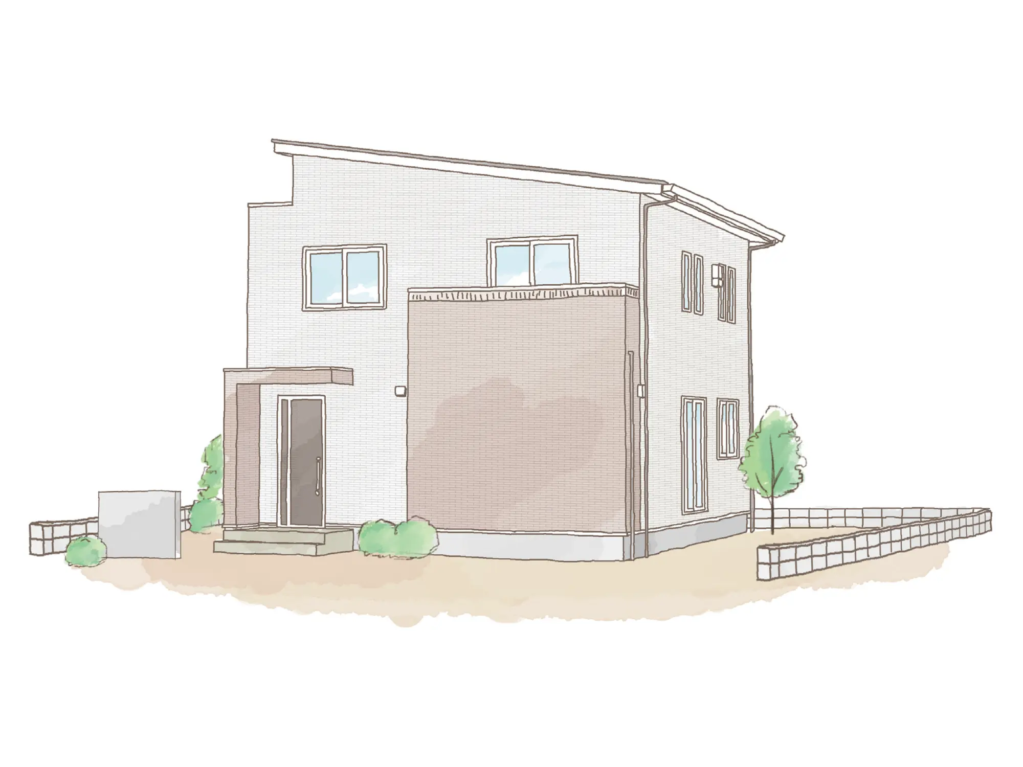 一条のハグミーW36-4050-0004の2階建て立面図|東西4LDKで吹き抜け・リビング階段・ウォークインクローゼット・シューズクローク・和室・耐水害仕様 変更可能プランのプラン間取り