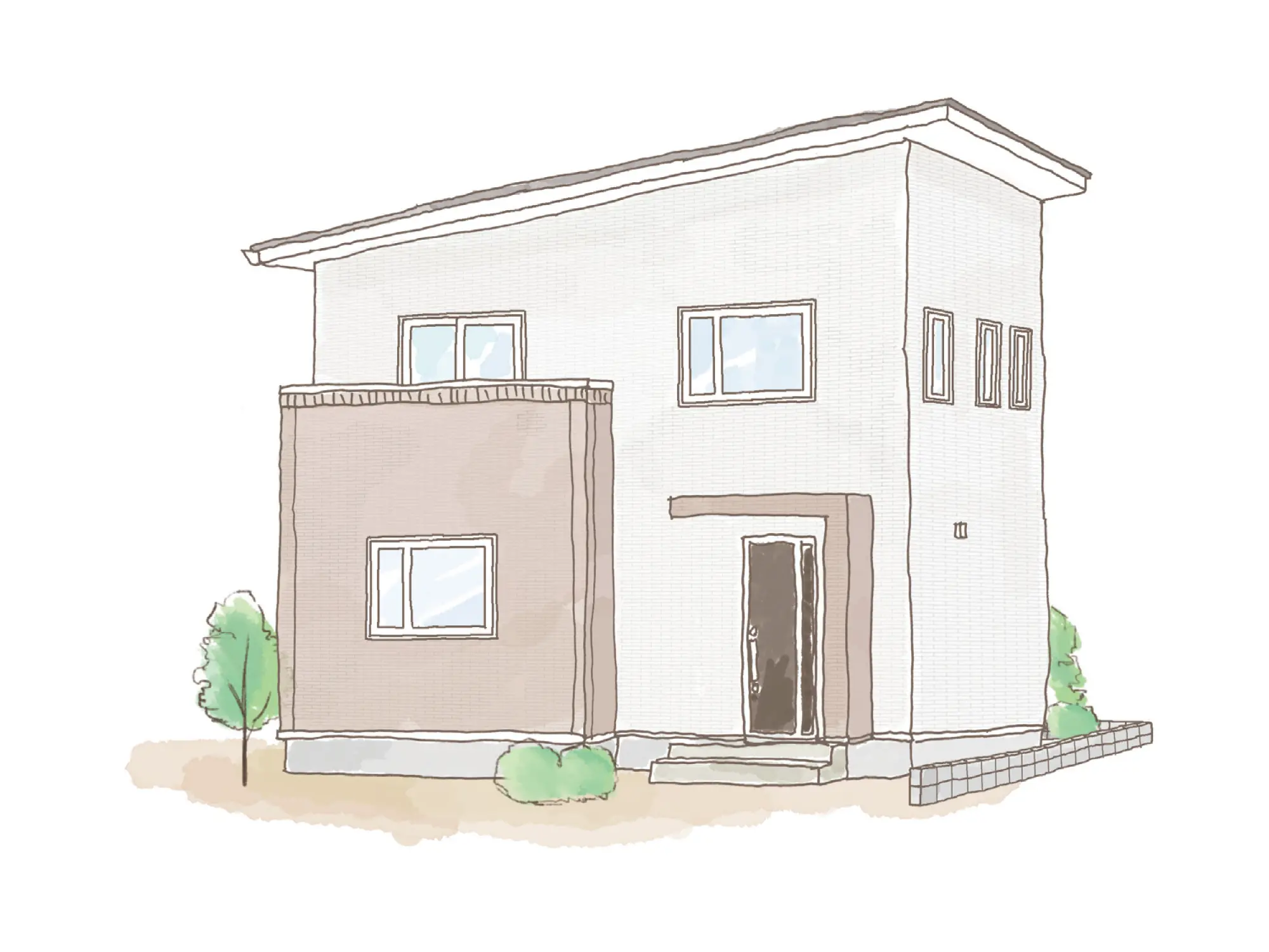 一条のハグミーE29-4040-0004の2階建て立面図|東西3LDKでウォークインクローゼット・シューズクローク・耐水害仕様 変更可能プランのプラン間取り