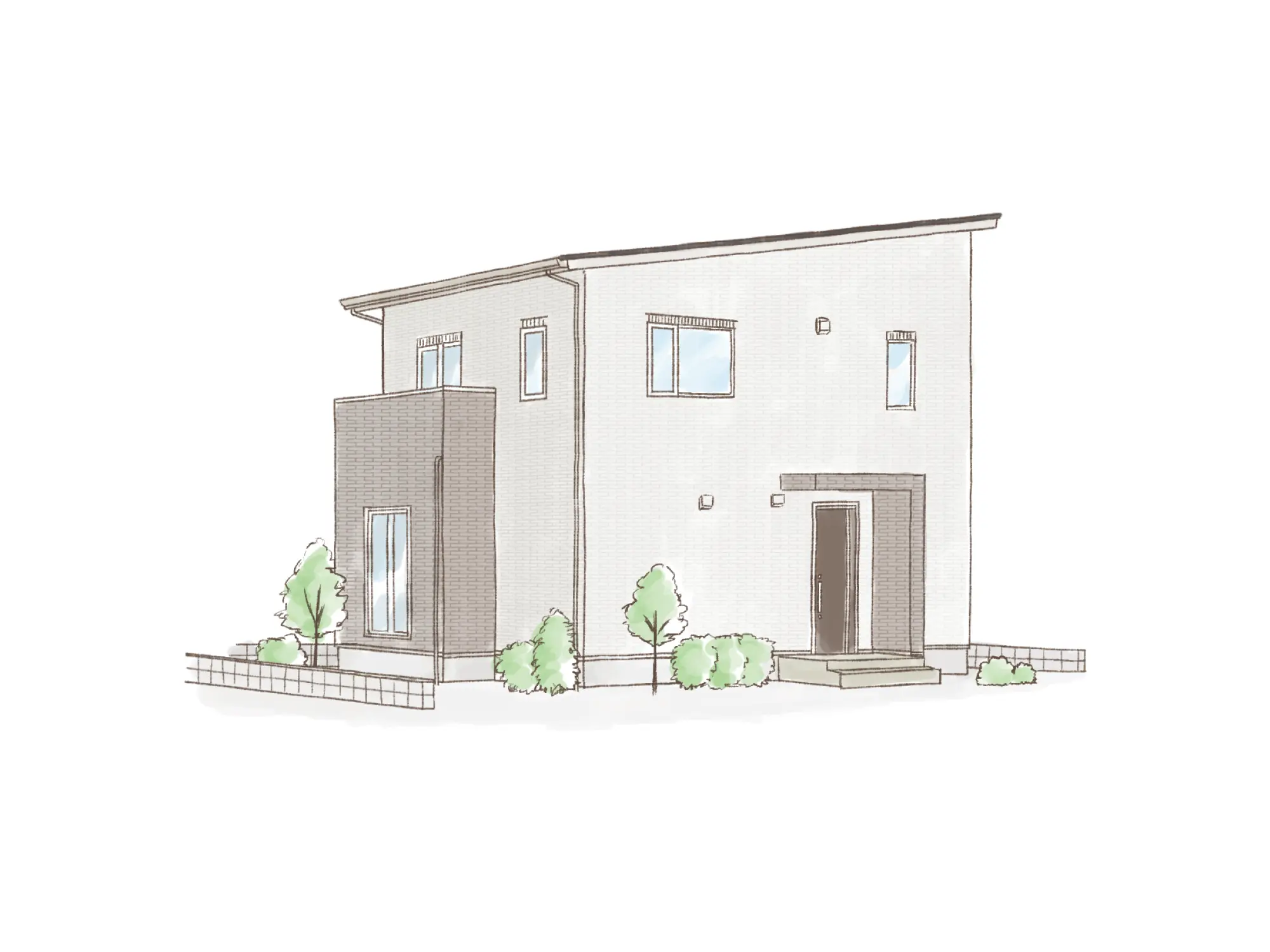 一条のハグミーE29-4535-0003の2階建て立面図|東西3LDKで耐水害仕様 変更可能プランのプラン間取り