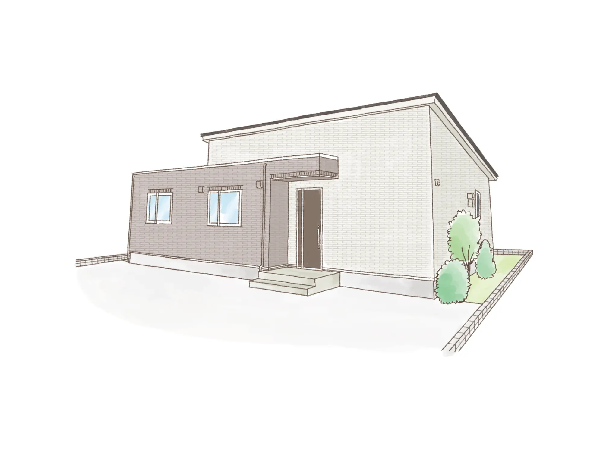 一条のハグミーN27-6550-0005の平屋立面図|北3LDKでシューズクロークのプラン間取り