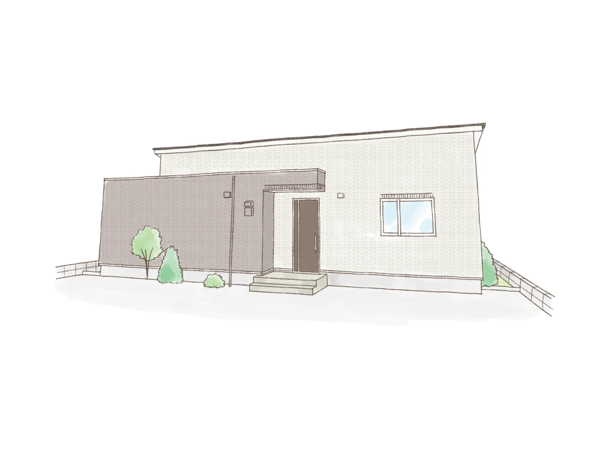一条のハグミーN28-7045-0011の平屋立面図|北3LDKでウォークインクローゼット・シューズクローク・耐水害仕様 変更可能プランのプラン間取り