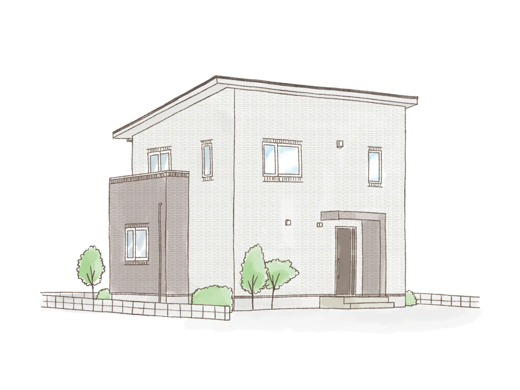 一条のハグミーN29-4535-0002の2階建て立面図|北3LDKで耐水害仕様 変更可能プランのプラン間取り