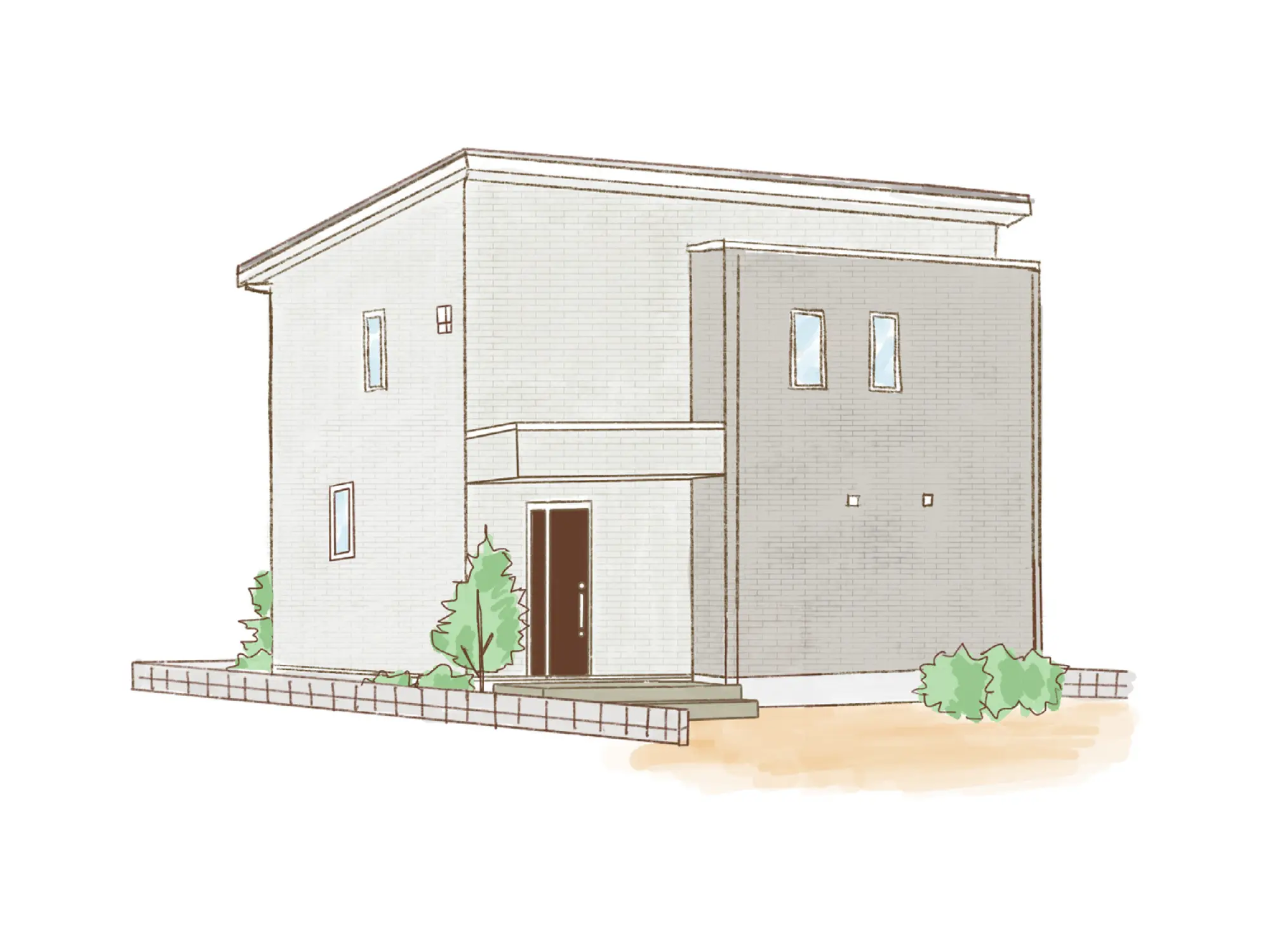 一条のハグミーN33-5035-0006の2階建て立面図|北3LDKでウォークインクローゼット・シューズクロークのプラン間取り