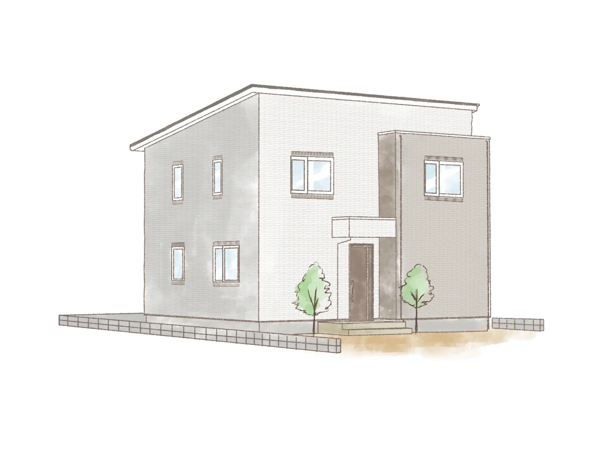 一条のハグミーN36-4545-0001の2階建て立面図|北4LDKで吹き抜け・ウォークインクローゼット・シューズクローク・和室・耐水害仕様 変更可能プランのプラン間取り