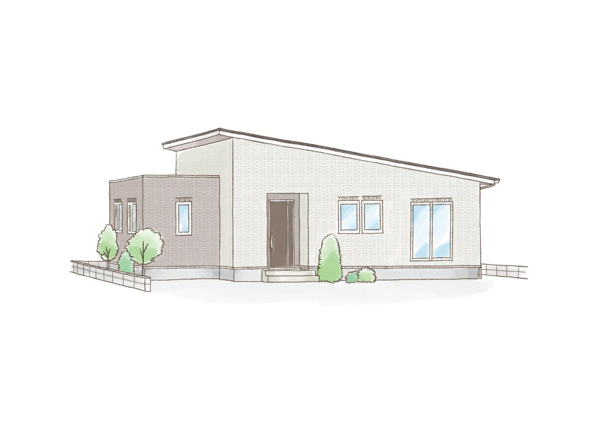 一条のハグミーS27-6545-0004の平屋立面図|南3LDKでシューズクローク・耐水害仕様 変更可能プランのプラン間取り