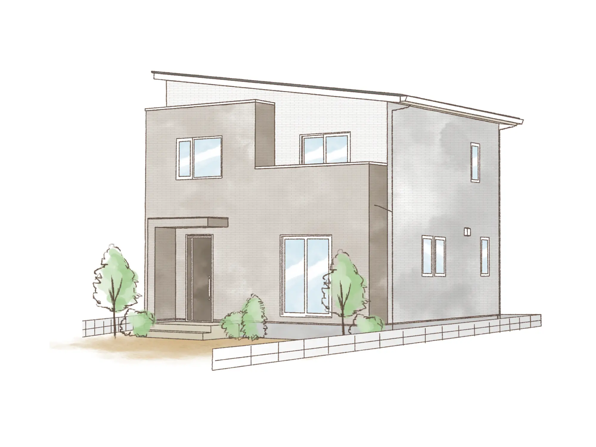 一条のハグミーS31-4040-0005の2階建て立面図|南3LDKでリビング階段・ウォークインクローゼット・シューズクローク・耐水害仕様 変更可能プランのプラン間取り