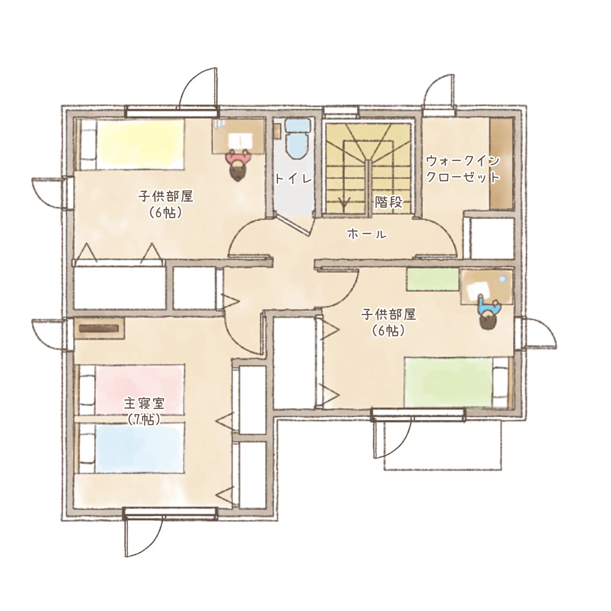 一条のハグミーS31-4540-0001の2階平面図|南3LDKでウォークインクローゼット・シューズクローク・耐水害仕様 変更可能プランのプラン間取り